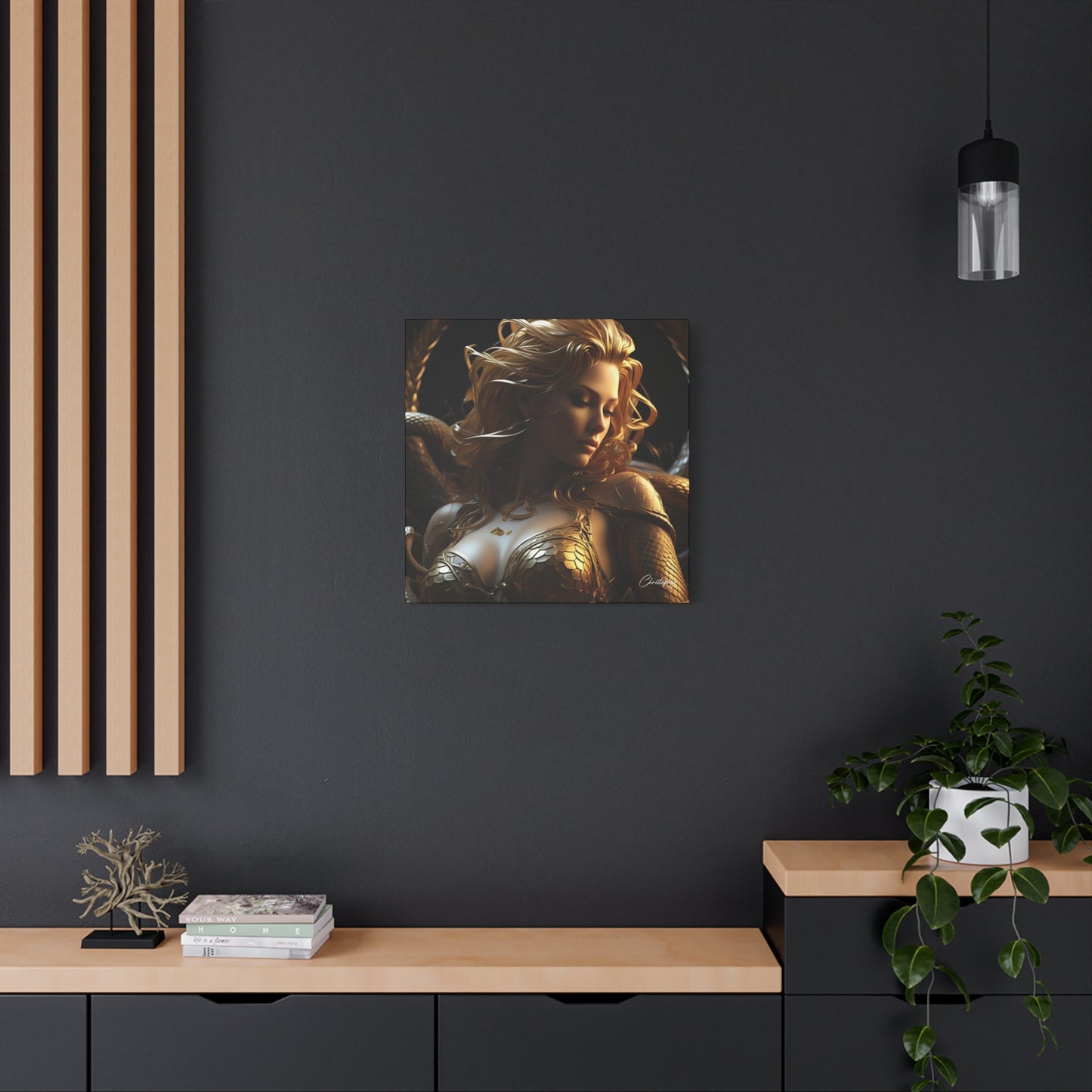 Fantasy Art Canvas Print - Serpent Goddess Home Decor