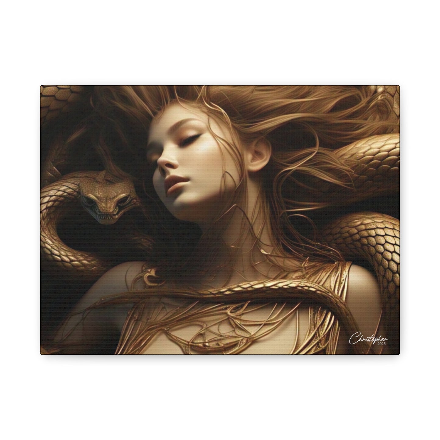 Goddess of Serpents Canvas Art - Stretched Matte Wall Decor