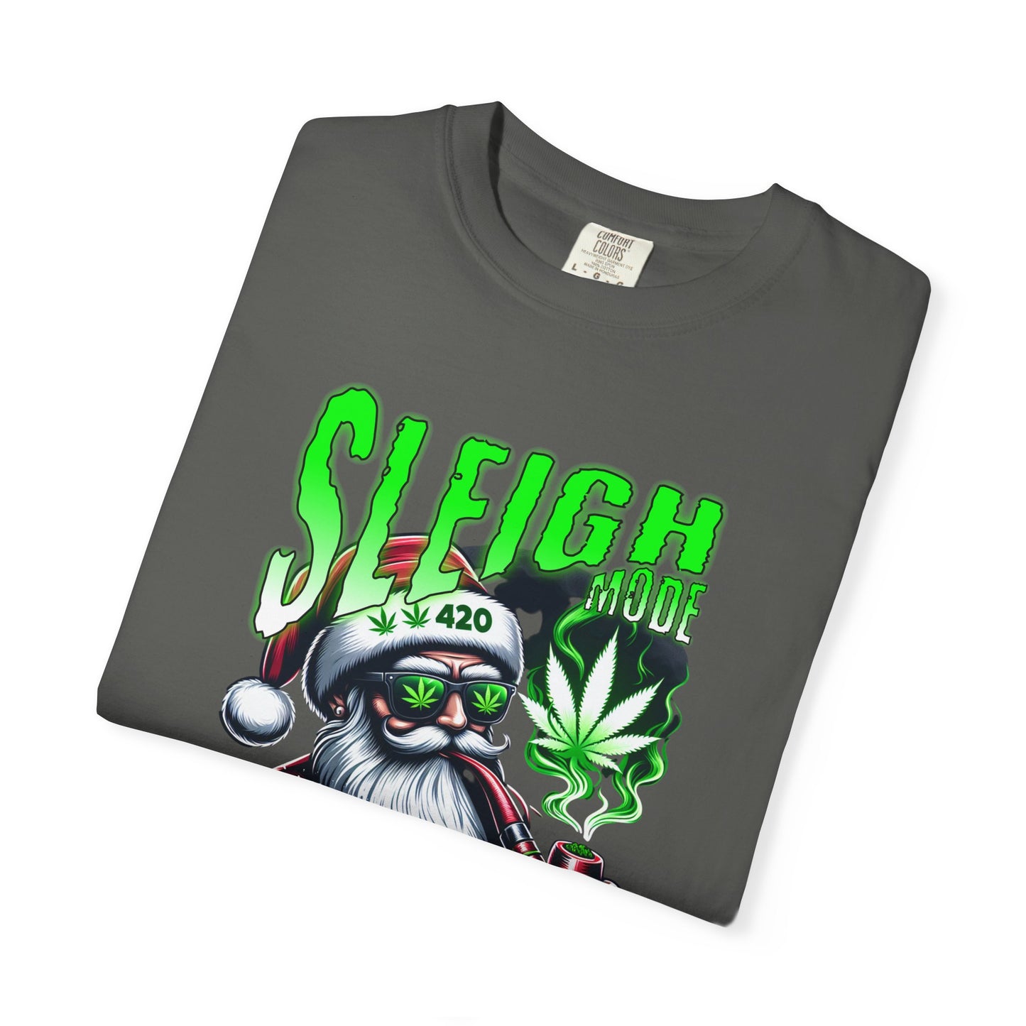 Sleigh Joe Graphic Tee, Unisex Holiday T-Shirt, Funny Christmas Shirt, Cannabis Santa Gift, Unique Tee for Parties