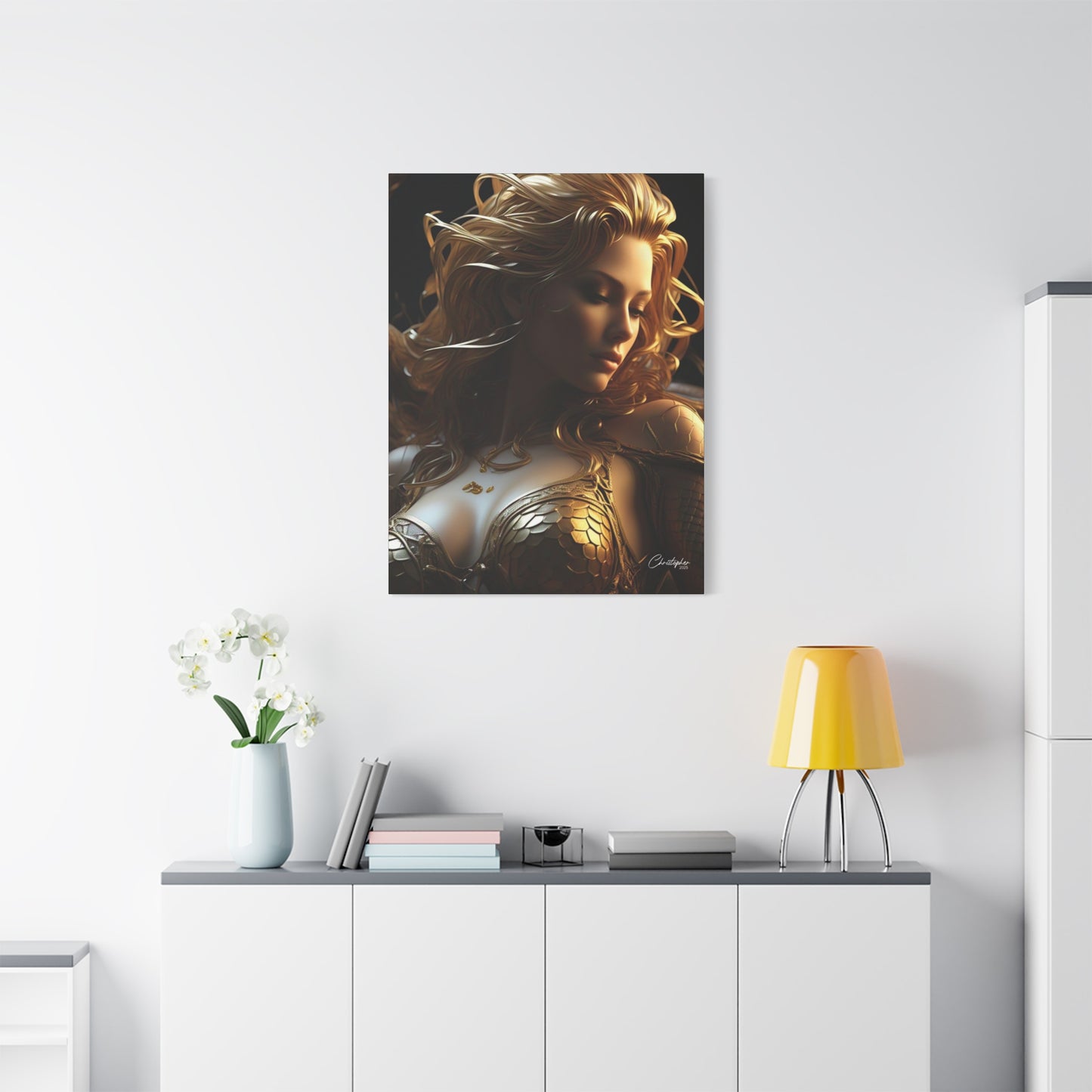 Fantasy Art Canvas Print - Serpent Goddess Home Decor