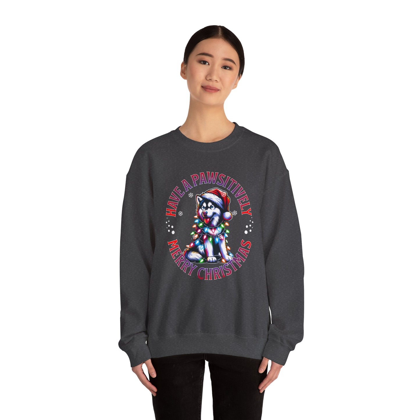 Christmas Puppy Sweatshirt — "Have a Pawsitively Merry Christmas" Holiday Crewneck
