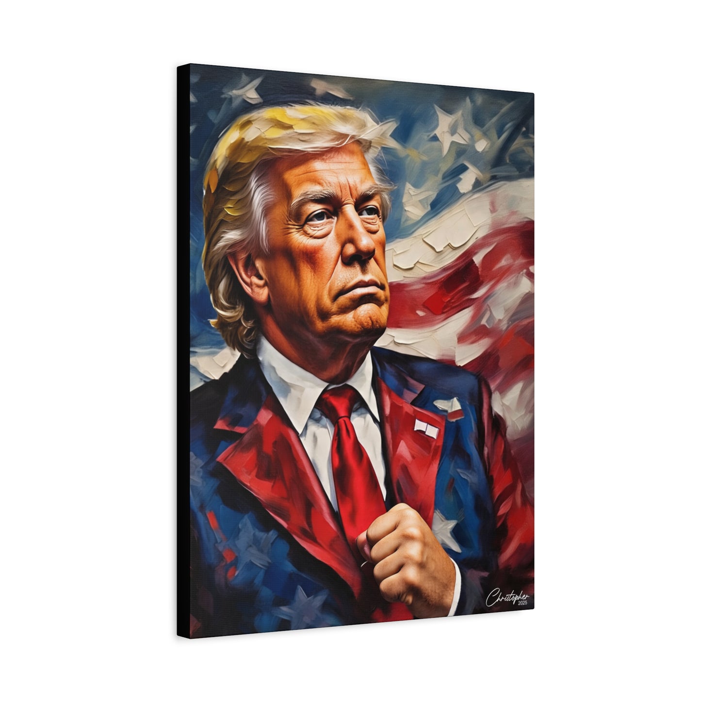 Patriotic Canvas Art, Stretched Wall Decor, Home Office, Gifts for Republicans, Political Enthusiasts, Americana Artwork