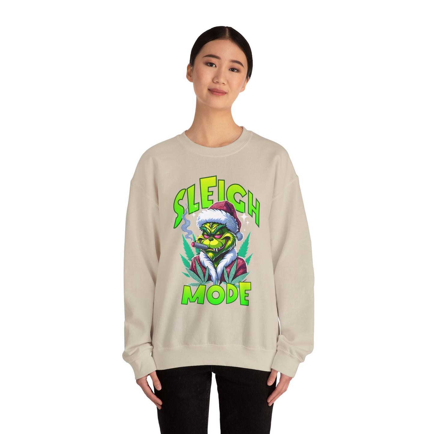 Sweatshirt — "Sleigh Mode" Grinch Holiday Crewneck