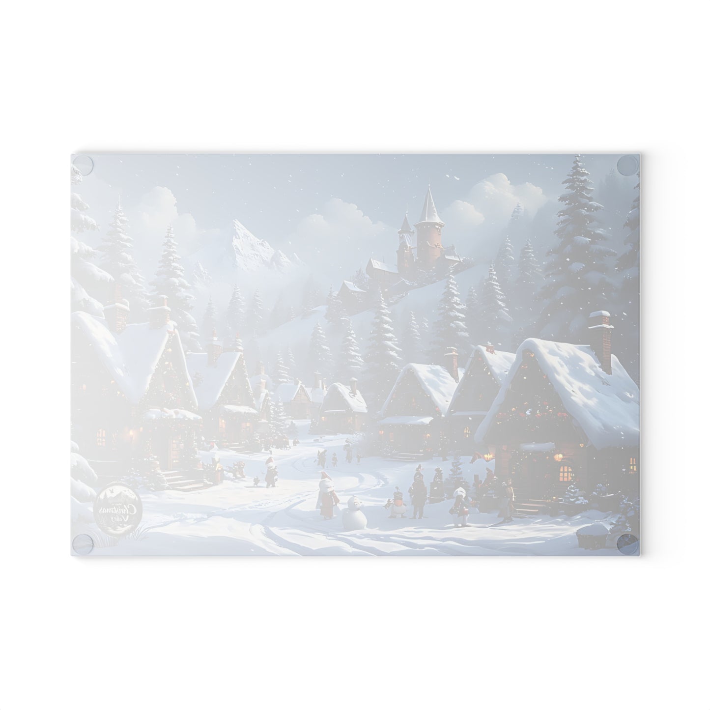 Winter Wonderland Glass Cutting Board, Holiday Kitchen Decor, Christmas Gift, Unique Cooking Accessory, Seasonal Home Style