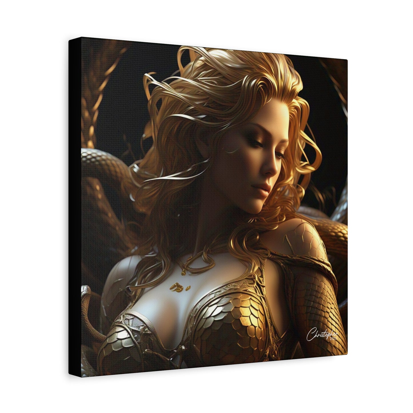 Fantasy Art Canvas Print - Serpent Goddess Home Decor