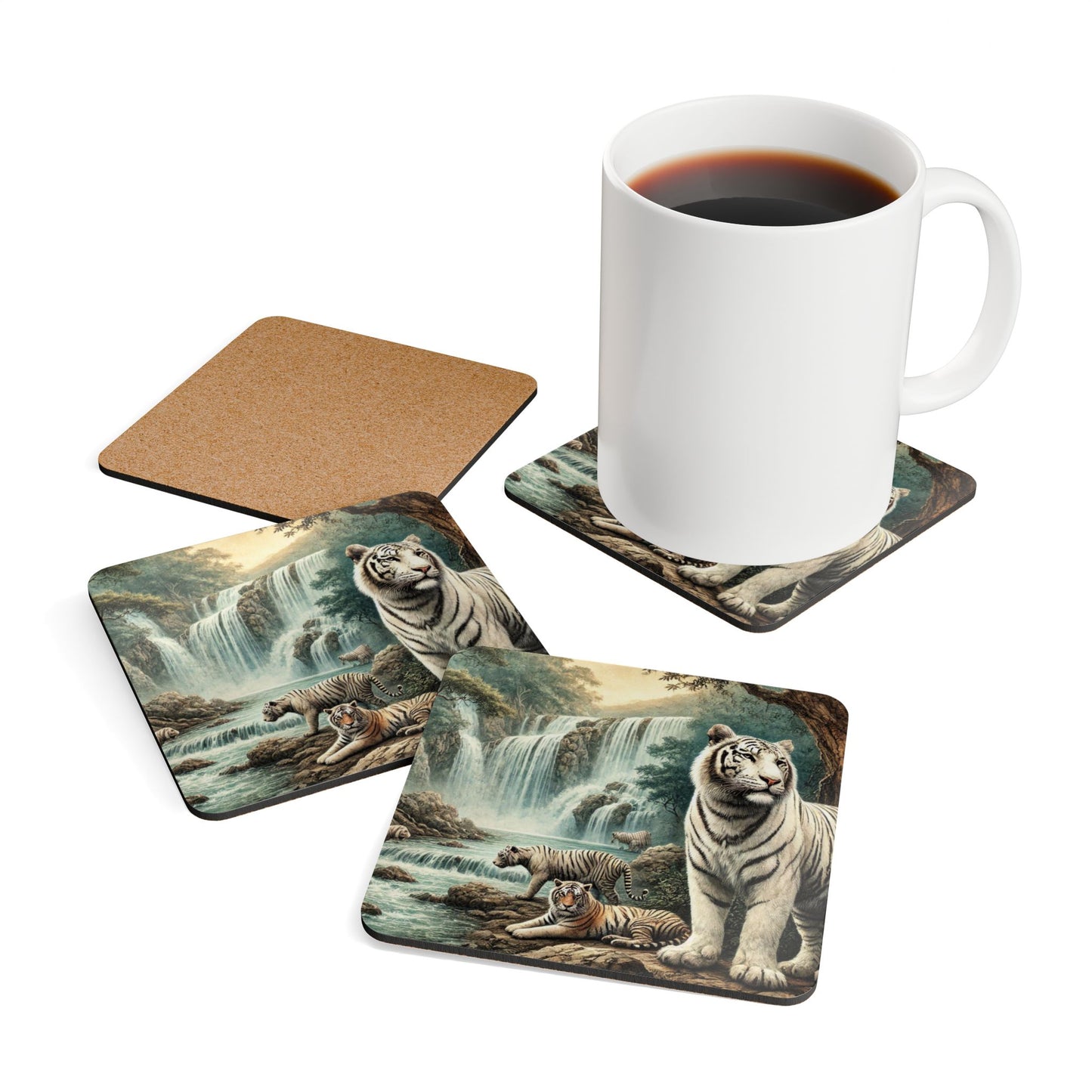 Nature-Inspired Cork Coaster Set, Eco-Friendly Drink Coasters, Animal Lover Gift, Home Décor Coasters, Wildlife Table Accessories
