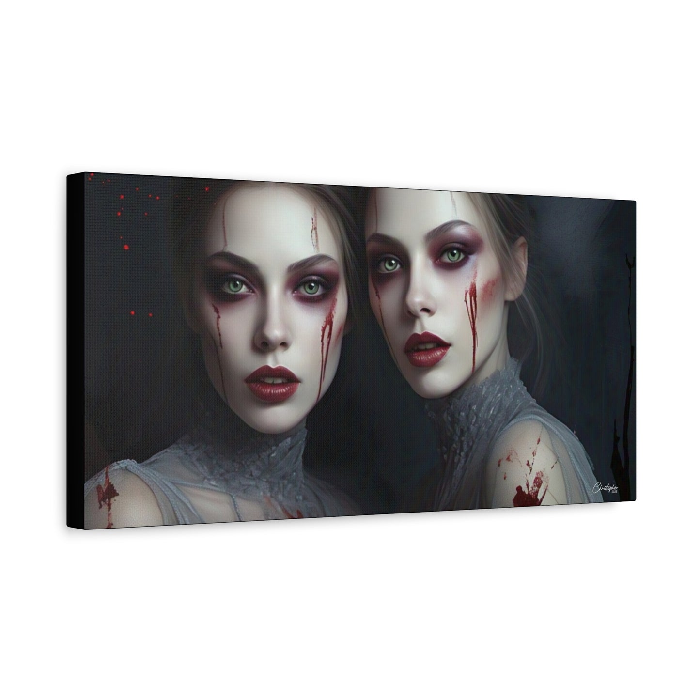 Spooky Art Canvas Print, Matte Canvas, Stretched Wall Decor, Gothic Home Decor, Halloween Art, Unique Gift