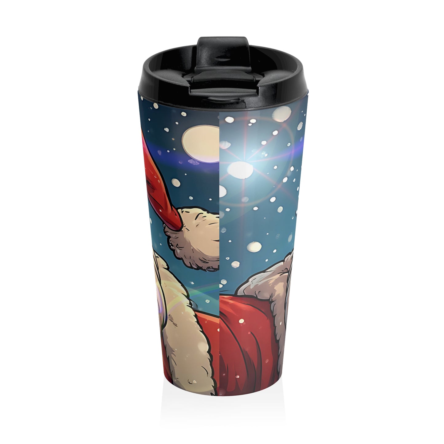 Festive Santa (christmas selfies) Stainless Steel Travel Mug