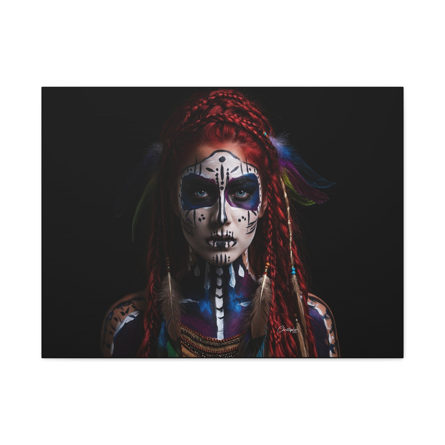 Colorful Tribal Art Canvas Print - Bohemian Home Decor