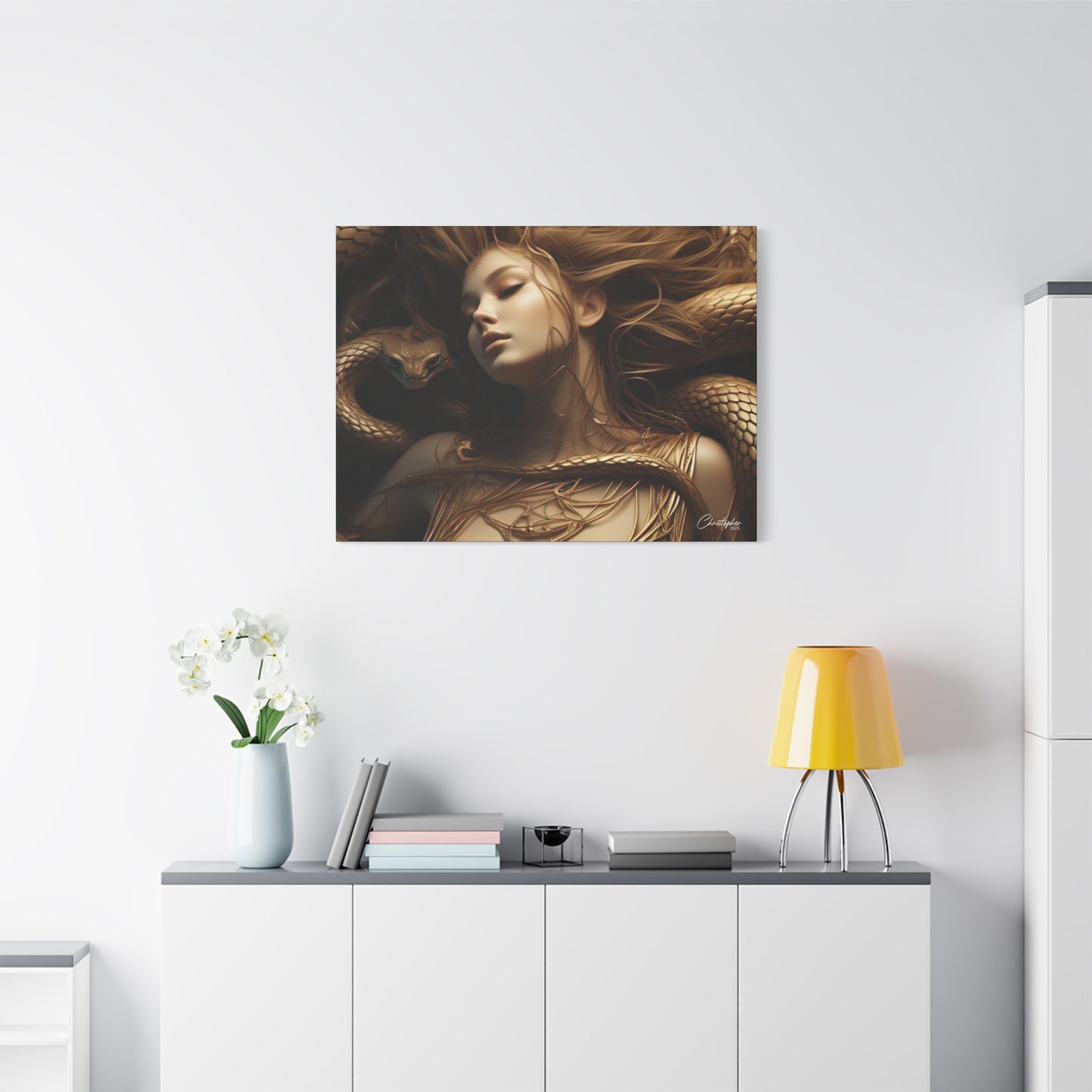 Goddess of Serpents Canvas Art - Stretched Matte Wall Decor