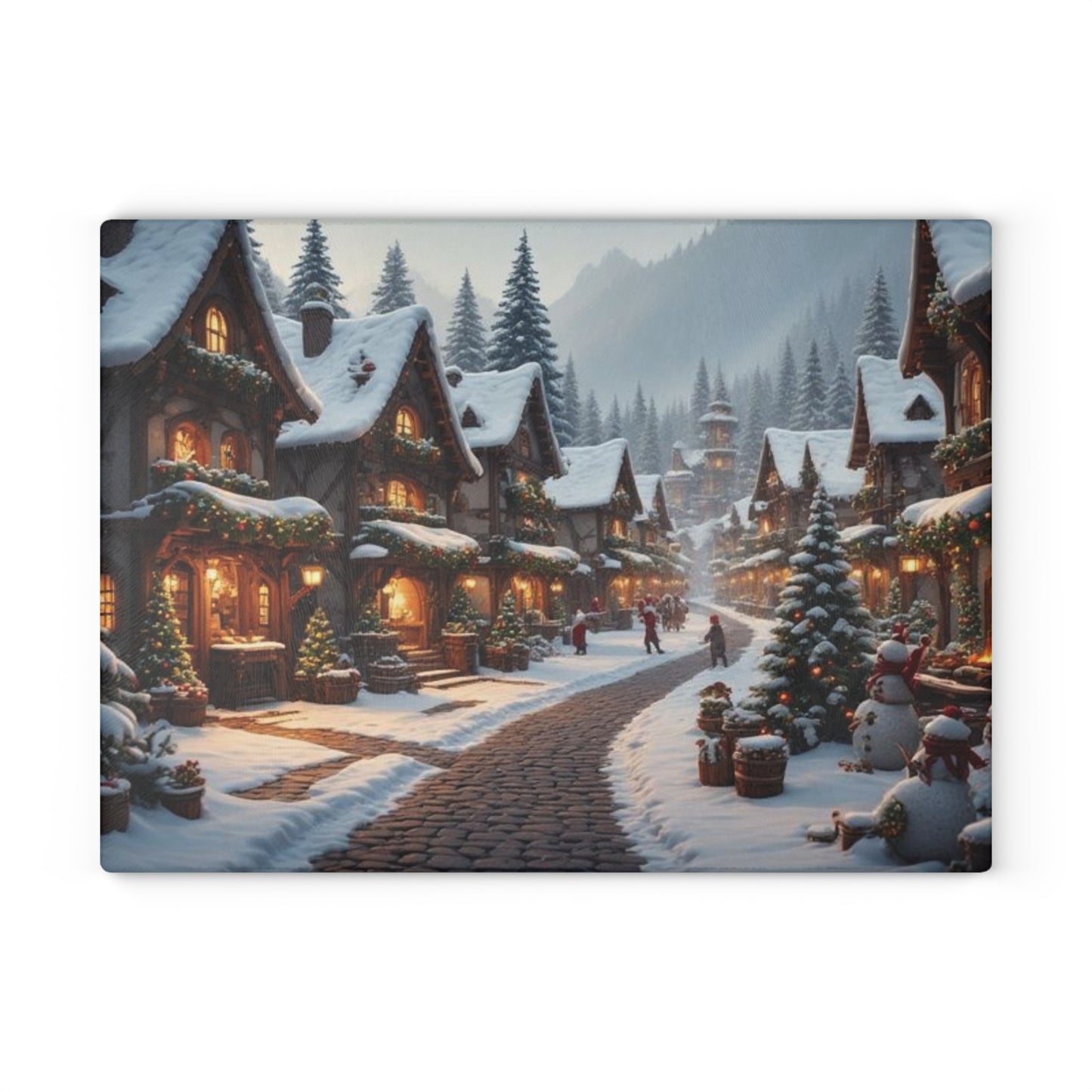 Winter Wonderland Glass Cutting Board | Holiday Kitchen Decor, Christmas Gift, Cooking Accessory, Rustic Home Decor