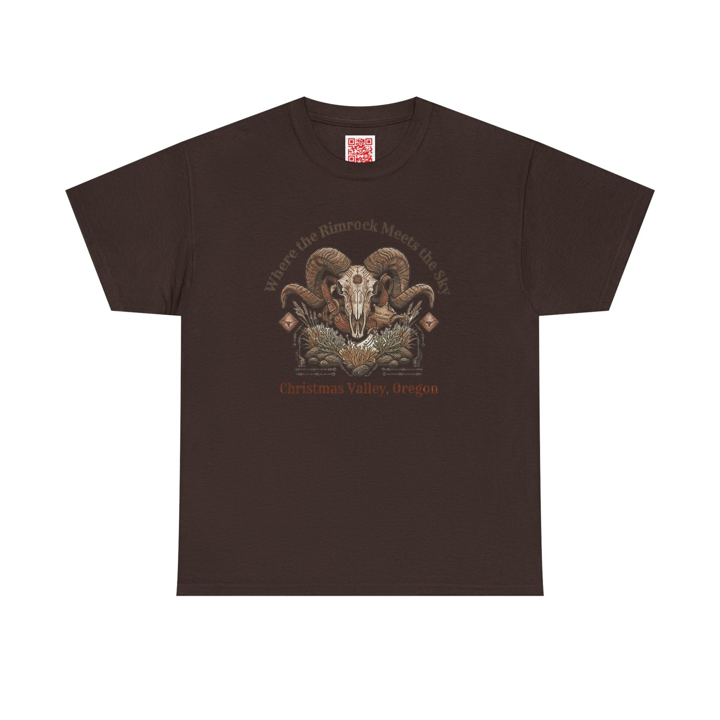 Ram Skull Graphic Tee Double Sided — 'Chestnut Valley, Oregon' Vintage Occult Shirt