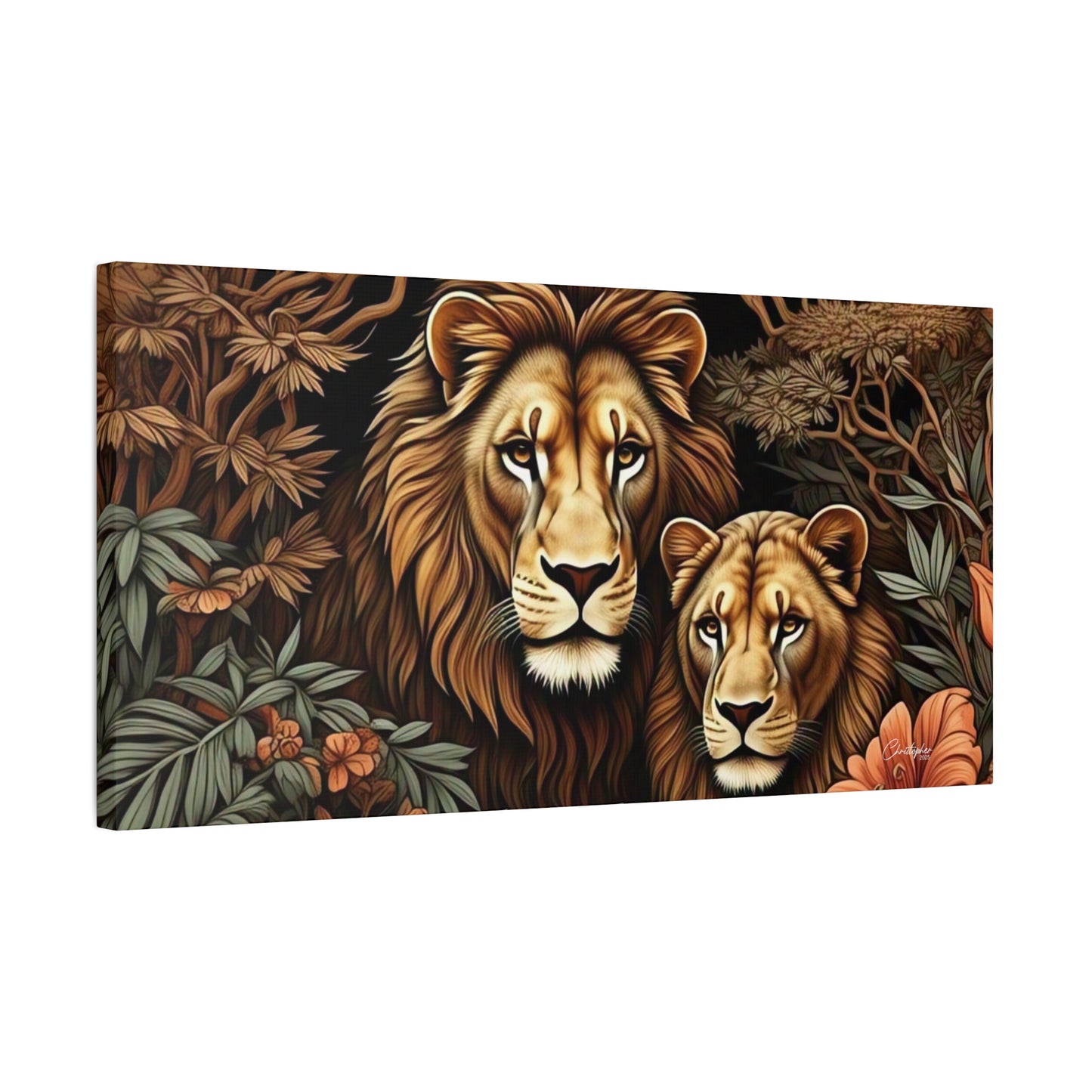 Majestic Lion Family Canvas Wall Art, Animal Lovers Decor, Wildlife Home Accent, Gift for Nature Enthusiasts, Meaningful Family Art