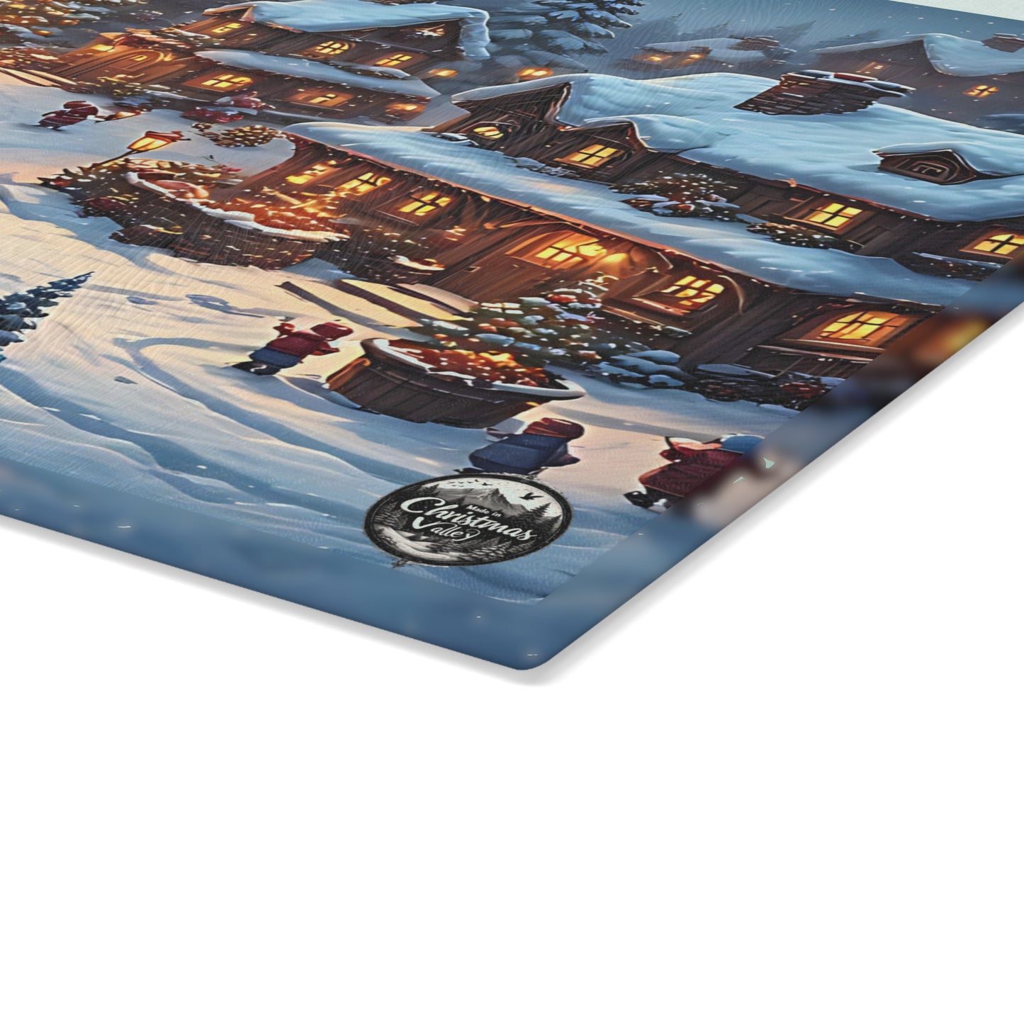 Cozy Winter Glass Cutting Board - Perfect for Holiday Hosting, Kitchen Decor, Gift for Chefs, Seasonal Cooking, Winter Wonderland