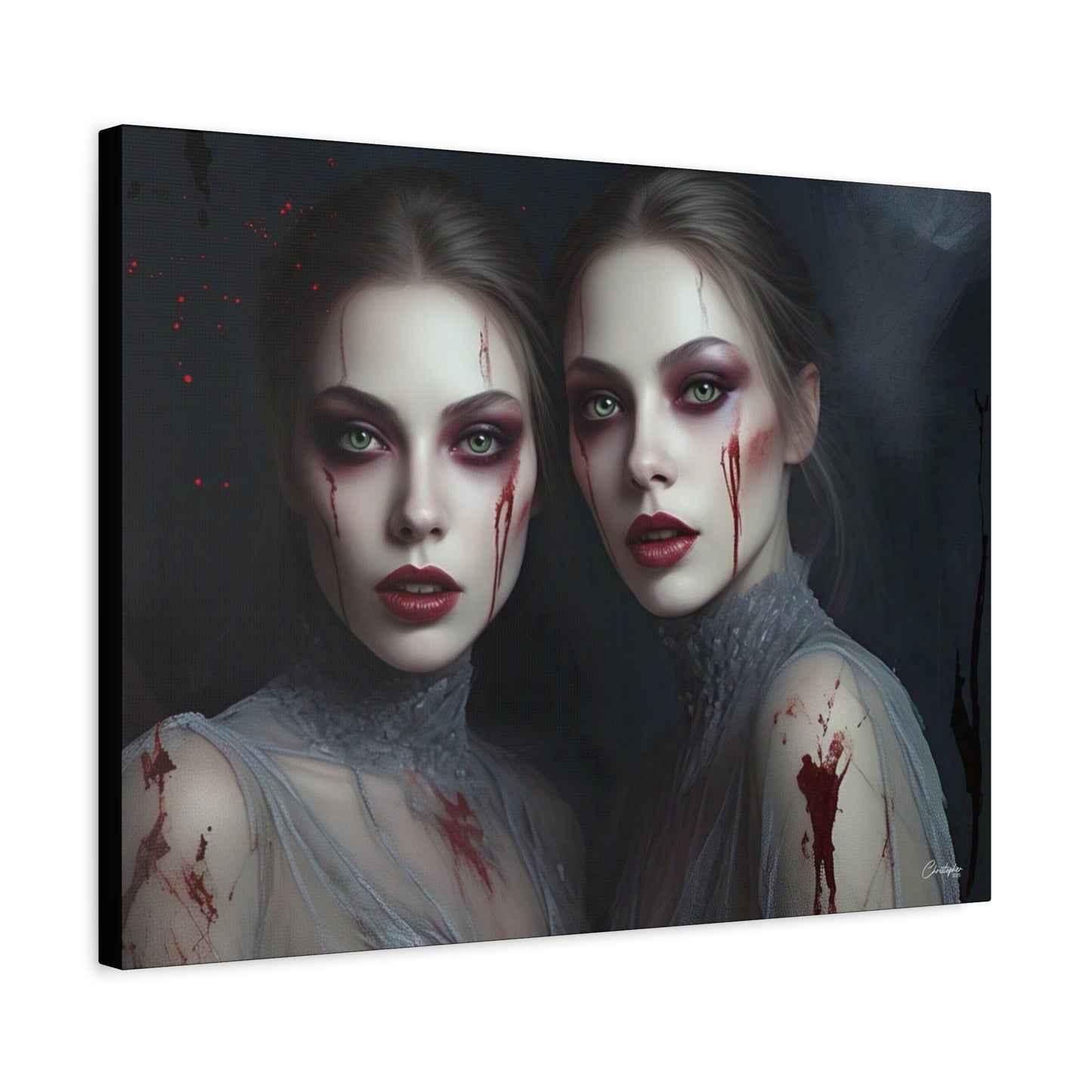 Spooky Art Canvas Print, Matte Canvas, Stretched Wall Decor, Gothic Home Decor, Halloween Art, Unique Gift