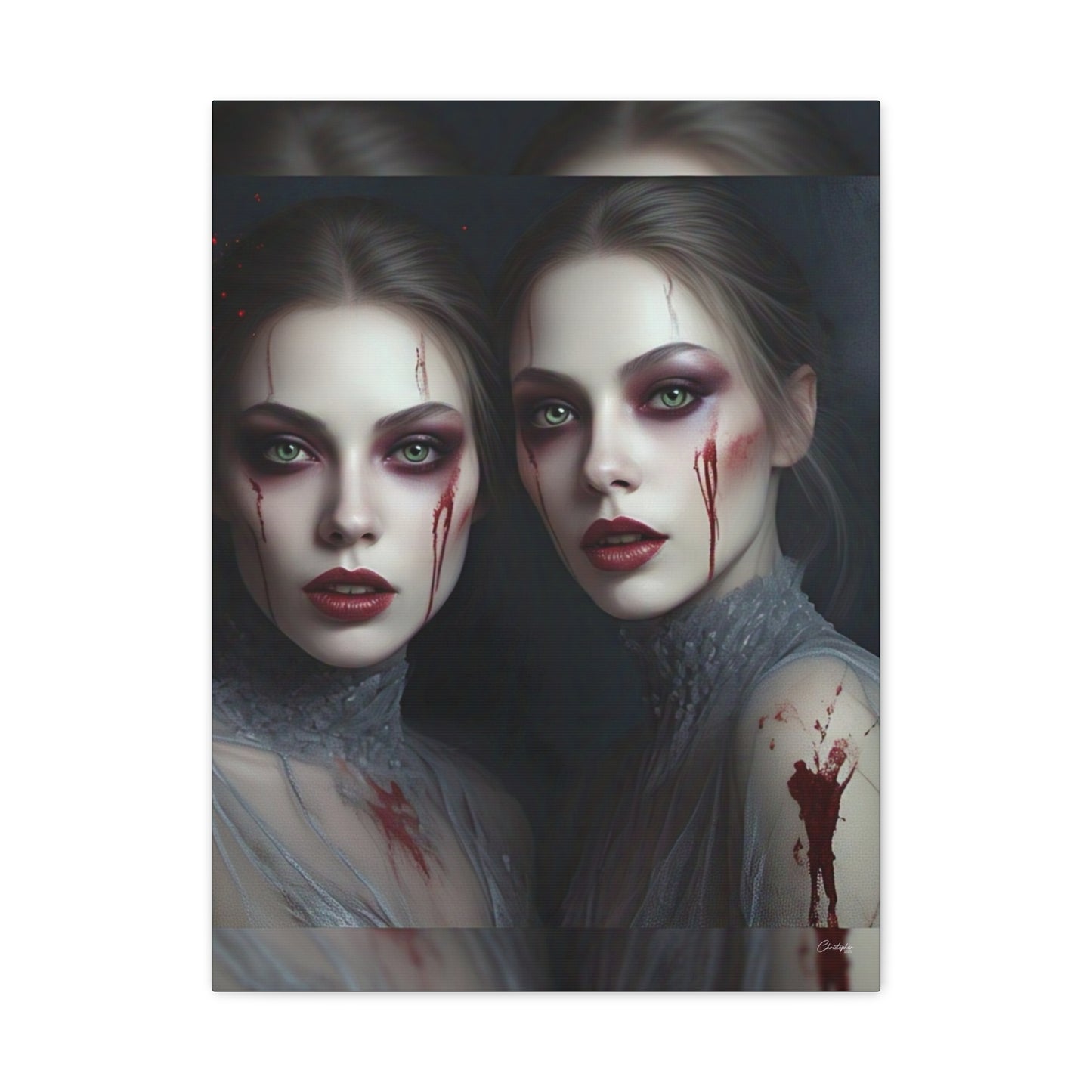 Spooky Art Canvas Print, Matte Canvas, Stretched Wall Decor, Gothic Home Decor, Halloween Art, Unique Gift