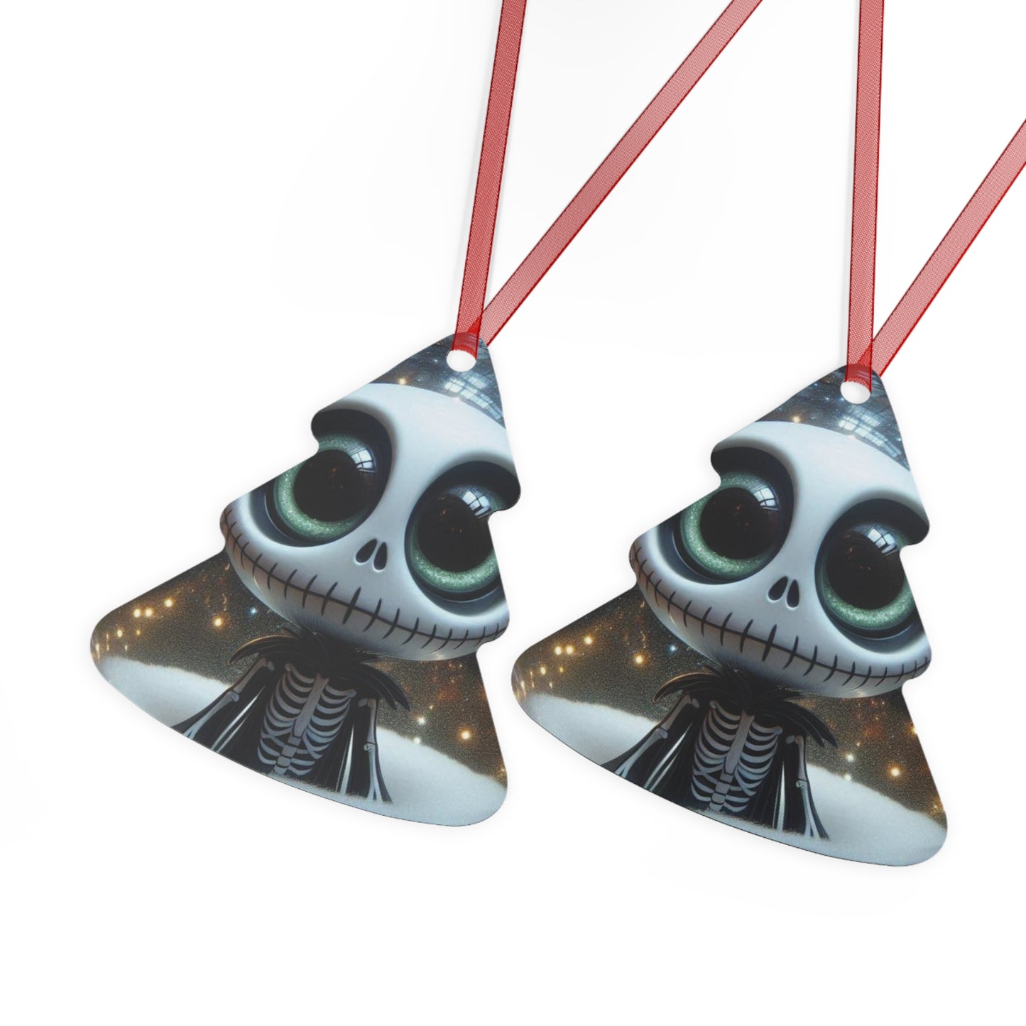 Cute Skeleton Bell Metal Ornament — Spooky Holiday Decoration