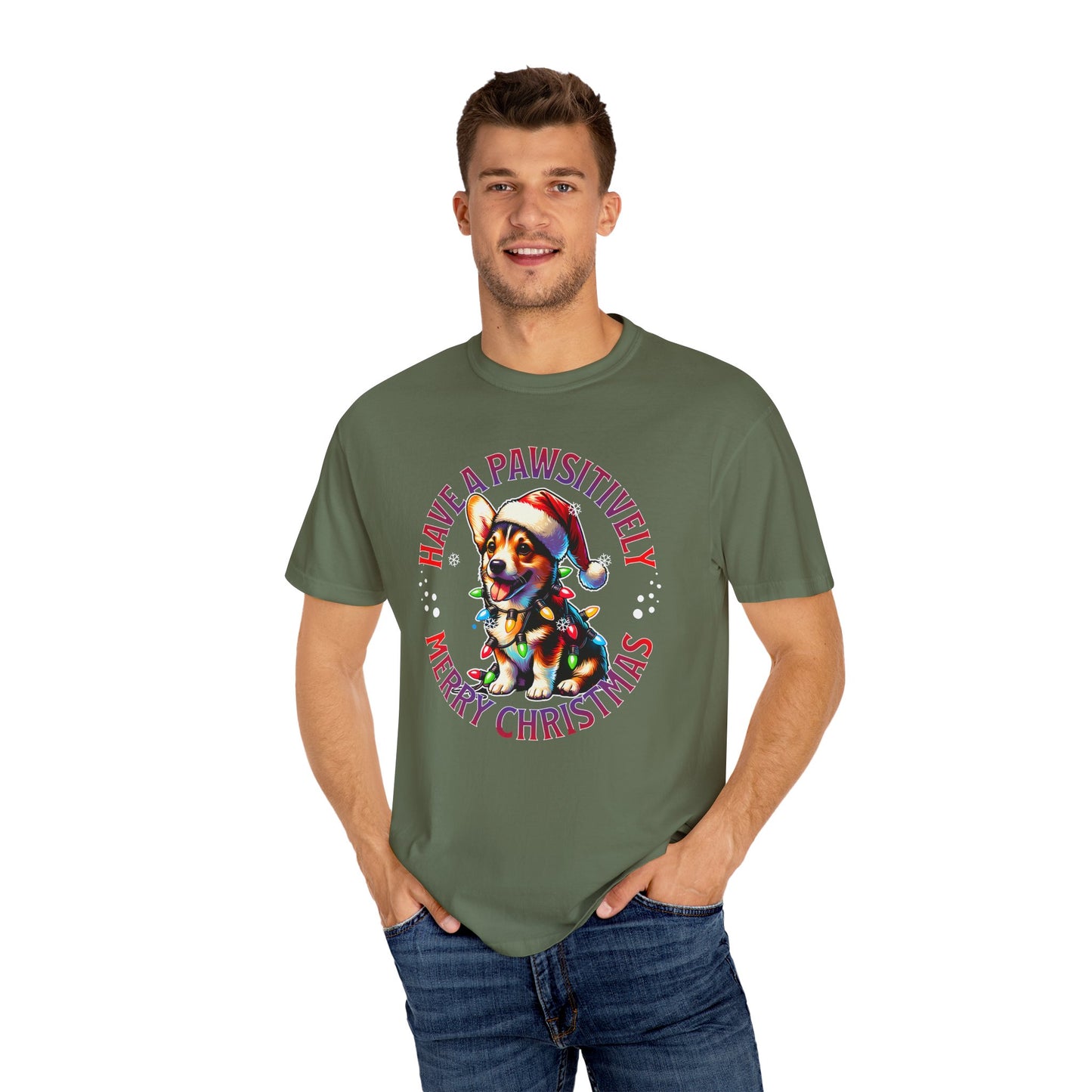 Christmas Corgi T-Shirt – "Have a Pawsitively Merry Christmas" Holiday Tee