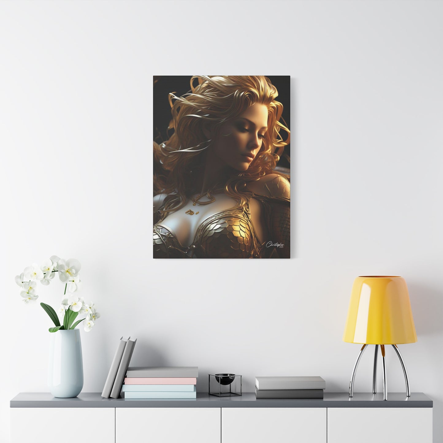 Fantasy Art Canvas Print - Serpent Goddess Home Decor