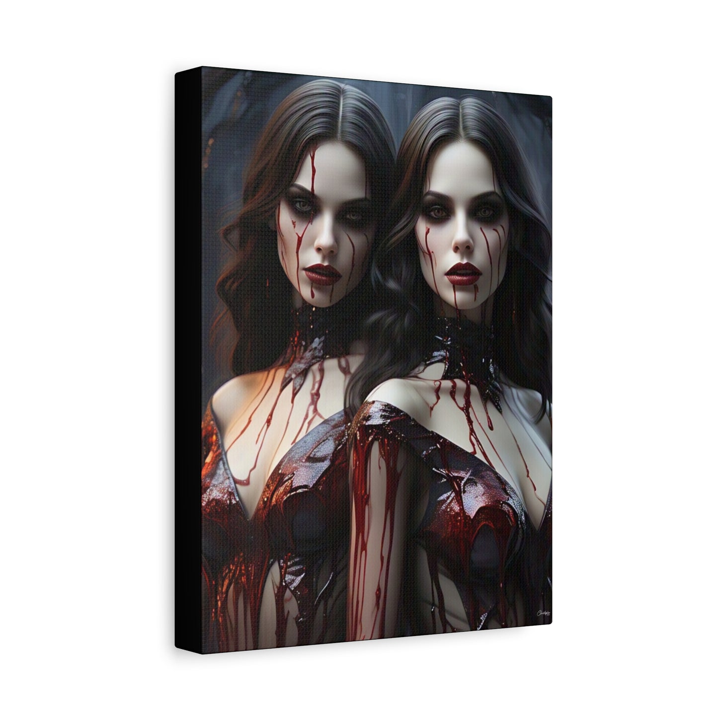 Gothic Vampire Canvas Art, Wall Decor, Horror Artwork, Halloween Home Decor, Spooky Room Accent, Unique Gift Idea