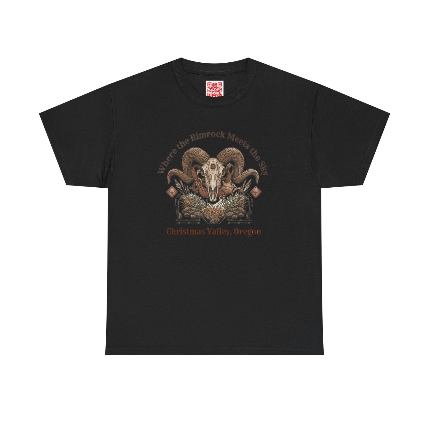Ram Skull Graphic Tee Double Sided — 'Chestnut Valley, Oregon' Vintage Occult Shirt