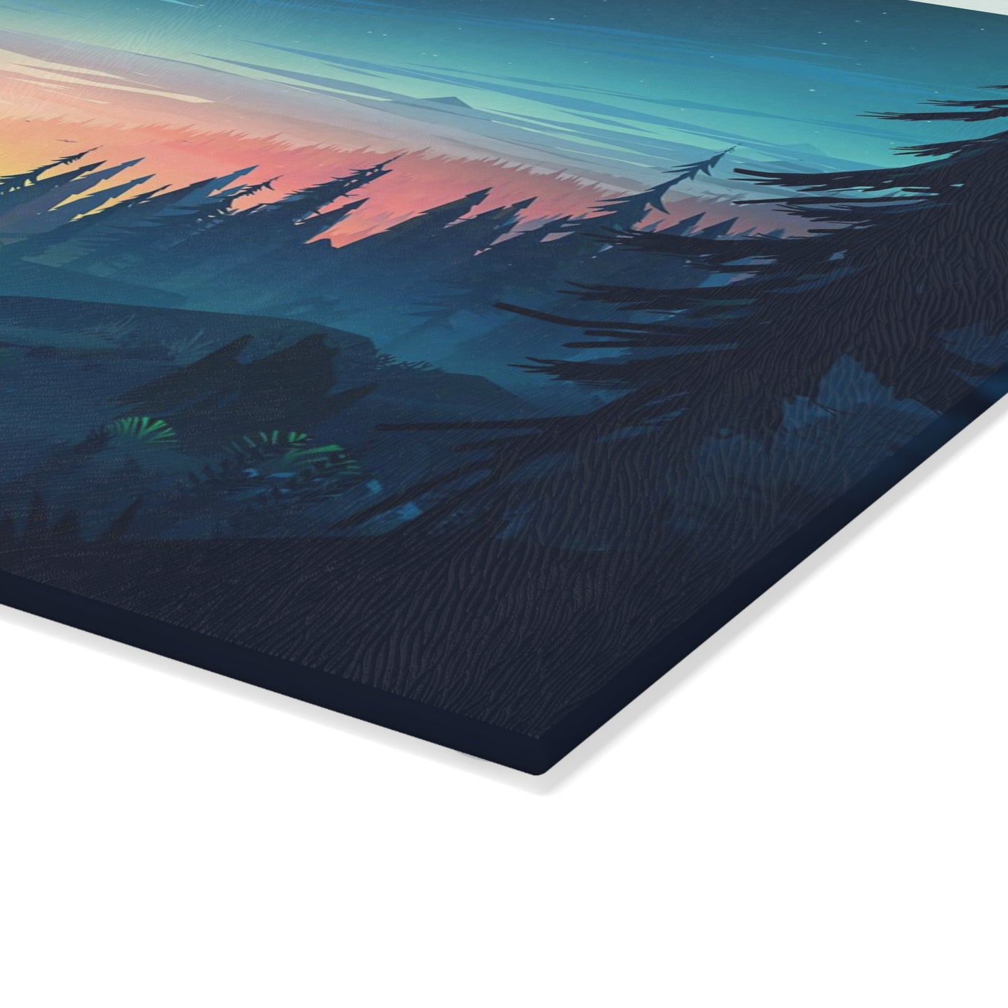 Serene Forest Landscape Glass Cutting Board – Perfect for Nature Lovers and Culinary Enthusiasts