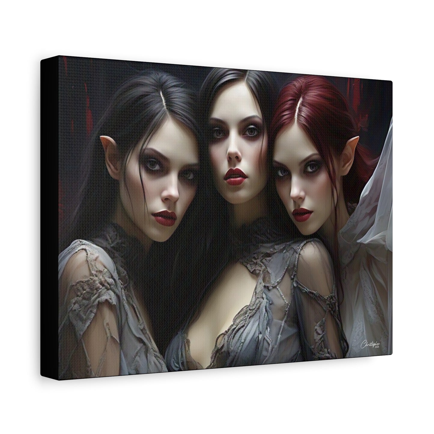 Gothic Wall Art Canvas, Fantasy Home Decor, Unique Gift for Halloween, Witchy Vibe Art, Dark Aesthetic Room Decor
