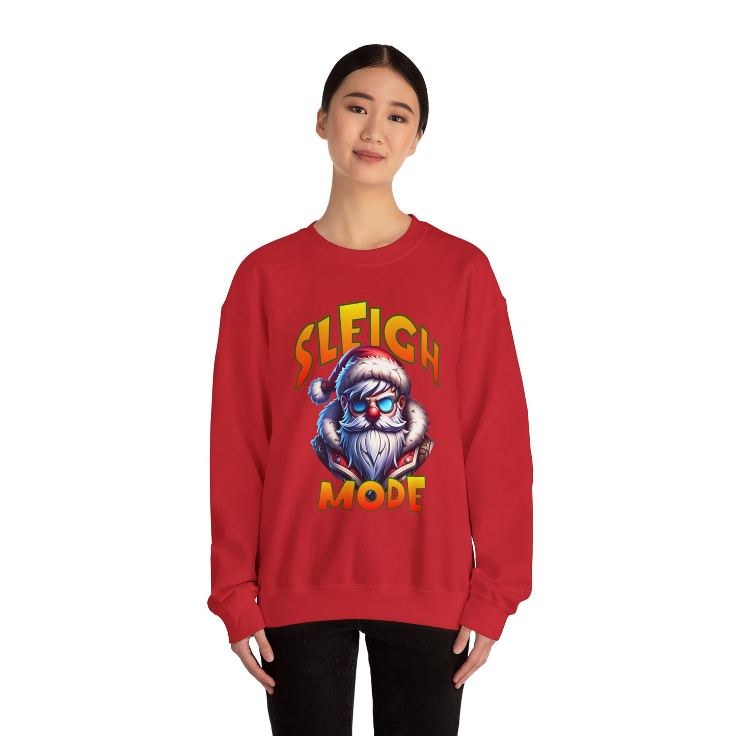 Sleigh Mode Sweatshirt — Cool Santa Graphic Holiday Crewneck