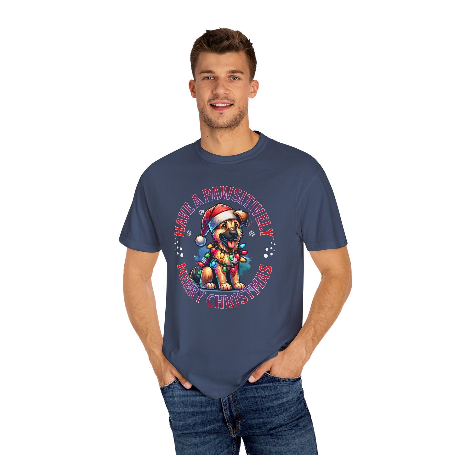 Christmas German Shepard T-Shirt — "Have a Pawsitively Merry Christmas" Holiday Tee
