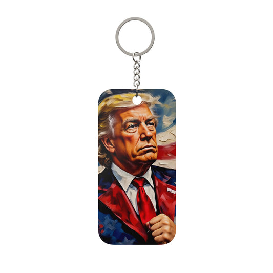 Patriotic Political Keychain - Bold Portrait Double-Sided Charm