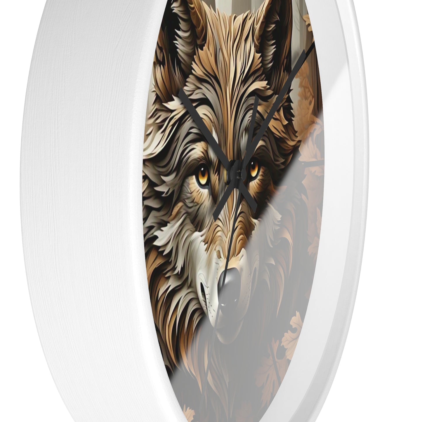 Wolf-Themed Wall Clock | Rustic Home Decor, Animal Lovers Gift, Woodland Lodge Accent, Nature-Inspired Wall Art, Unique Timepiece
