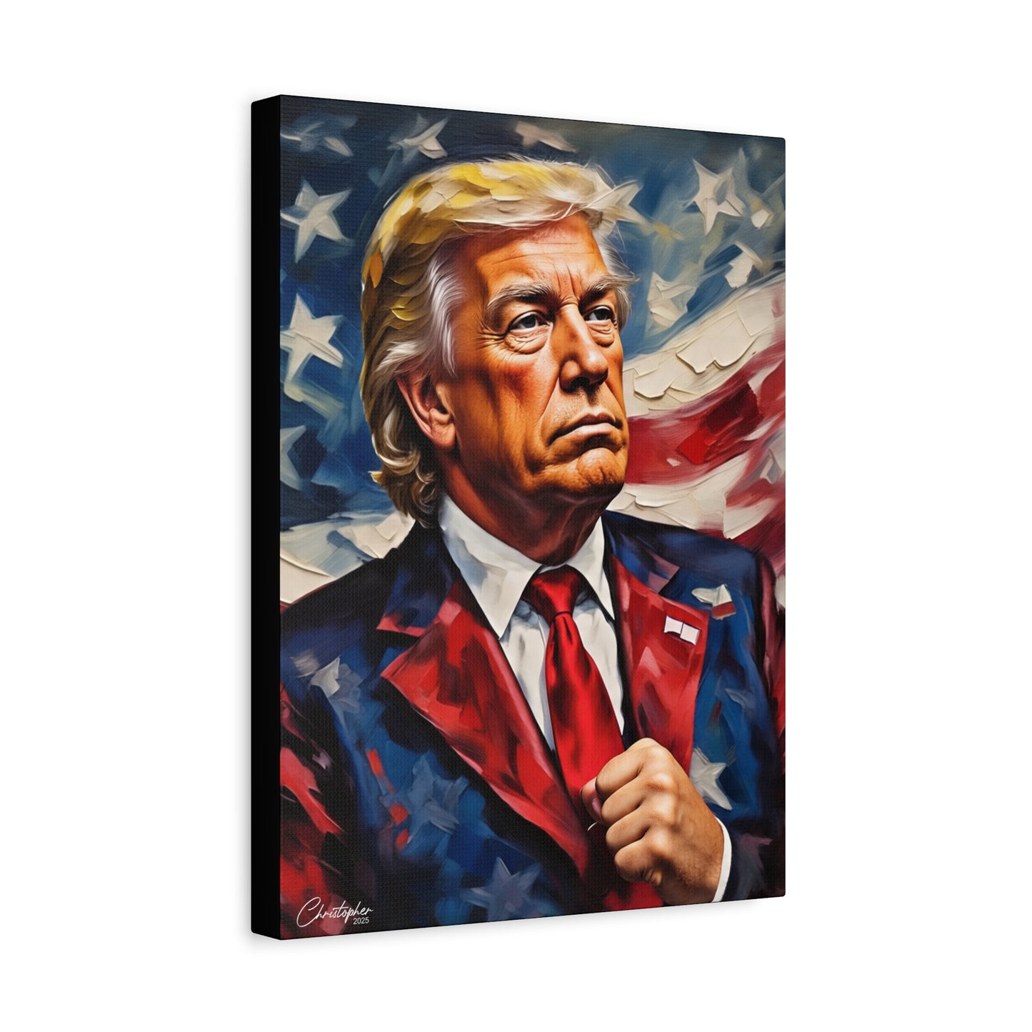 Patriotic Canvas Art, Stretched Wall Decor, Home Office, Gifts for Republicans, Political Enthusiasts, Americana Artwork