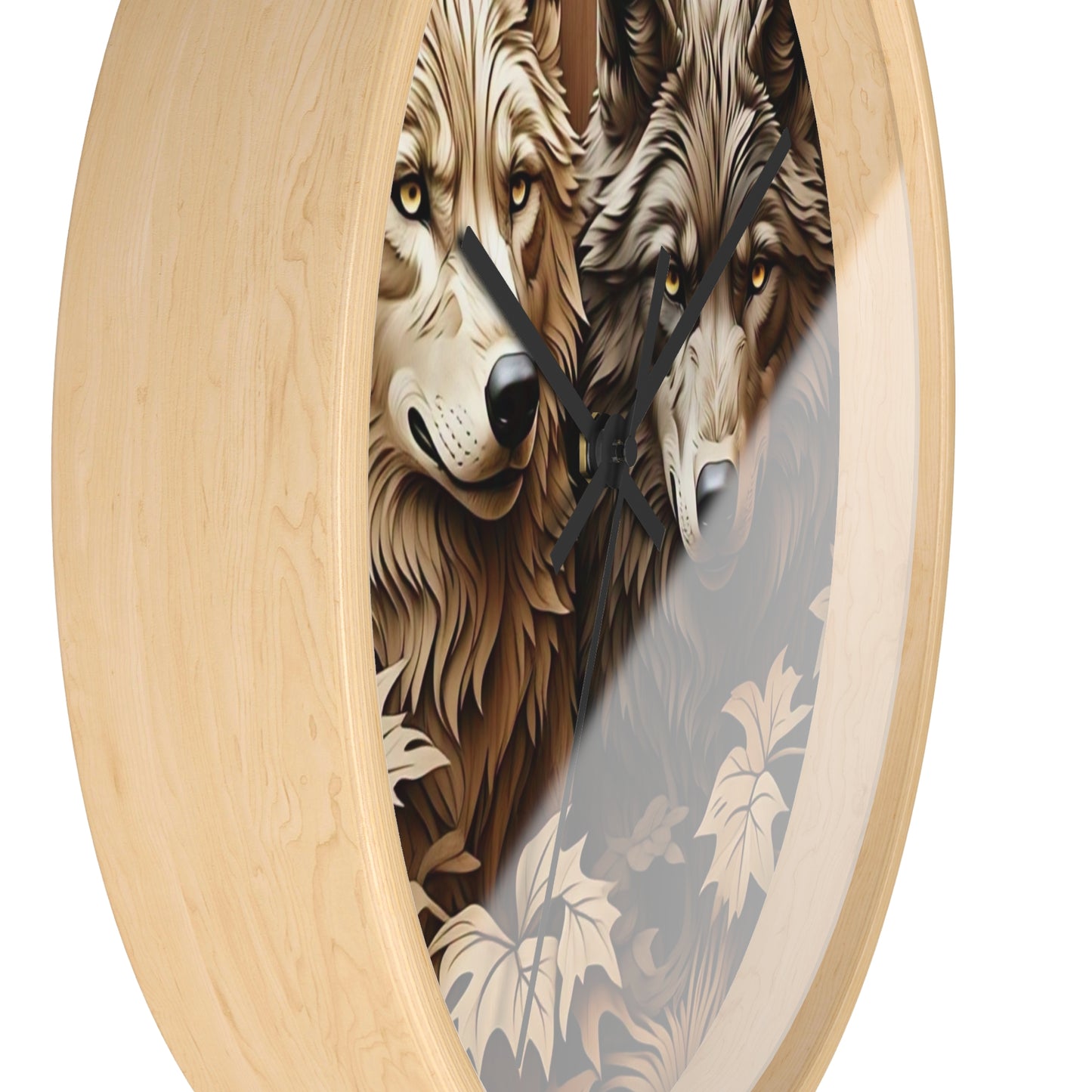 Rustic Wolf Wall Clock - Nature Inspired Home Decor, Animal Lover Gift, Woodland Themed Clock, Cozy Farmhouse Decor, Unique Gift Idea