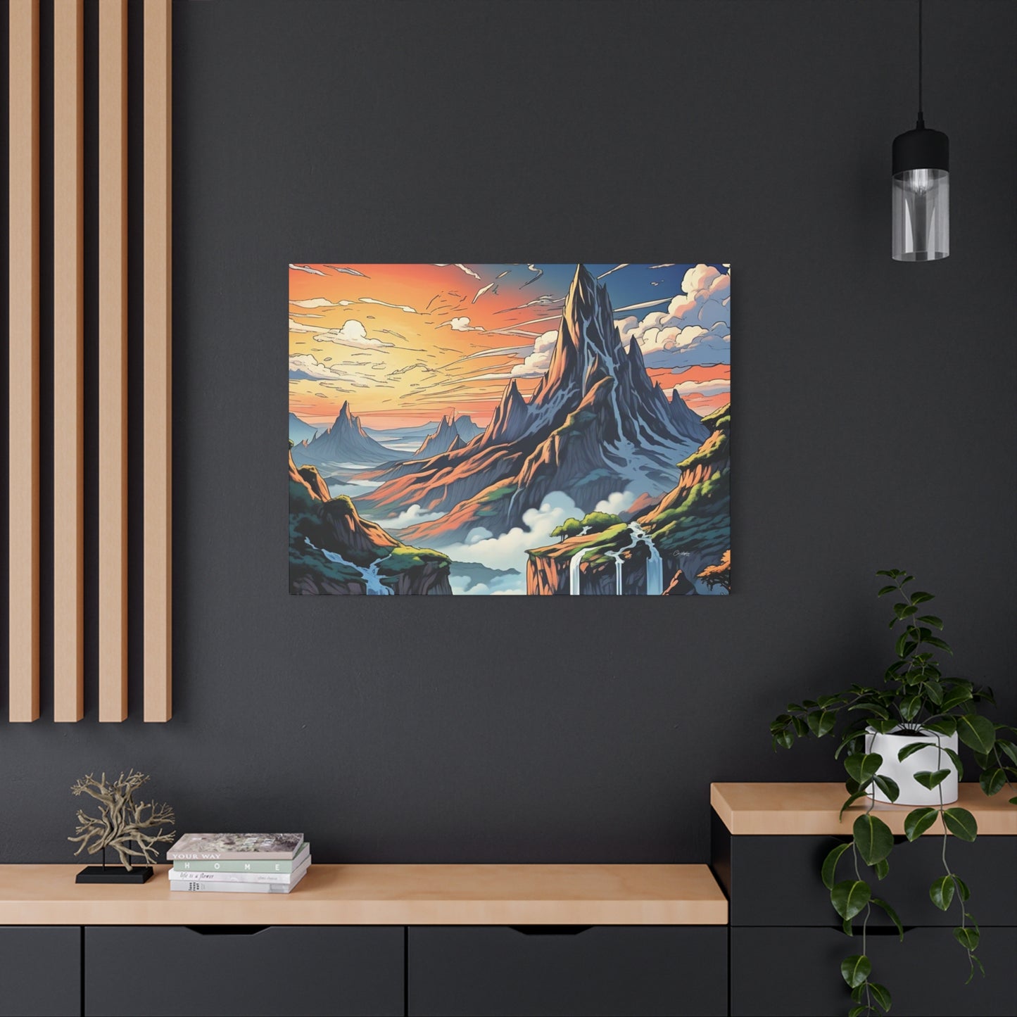 Stretched Canvas Art Print, Mountain Sunrise Landscape Decor, Wall Art for Home, Gift for Nature Lovers, Perfect for Living Room, [...]