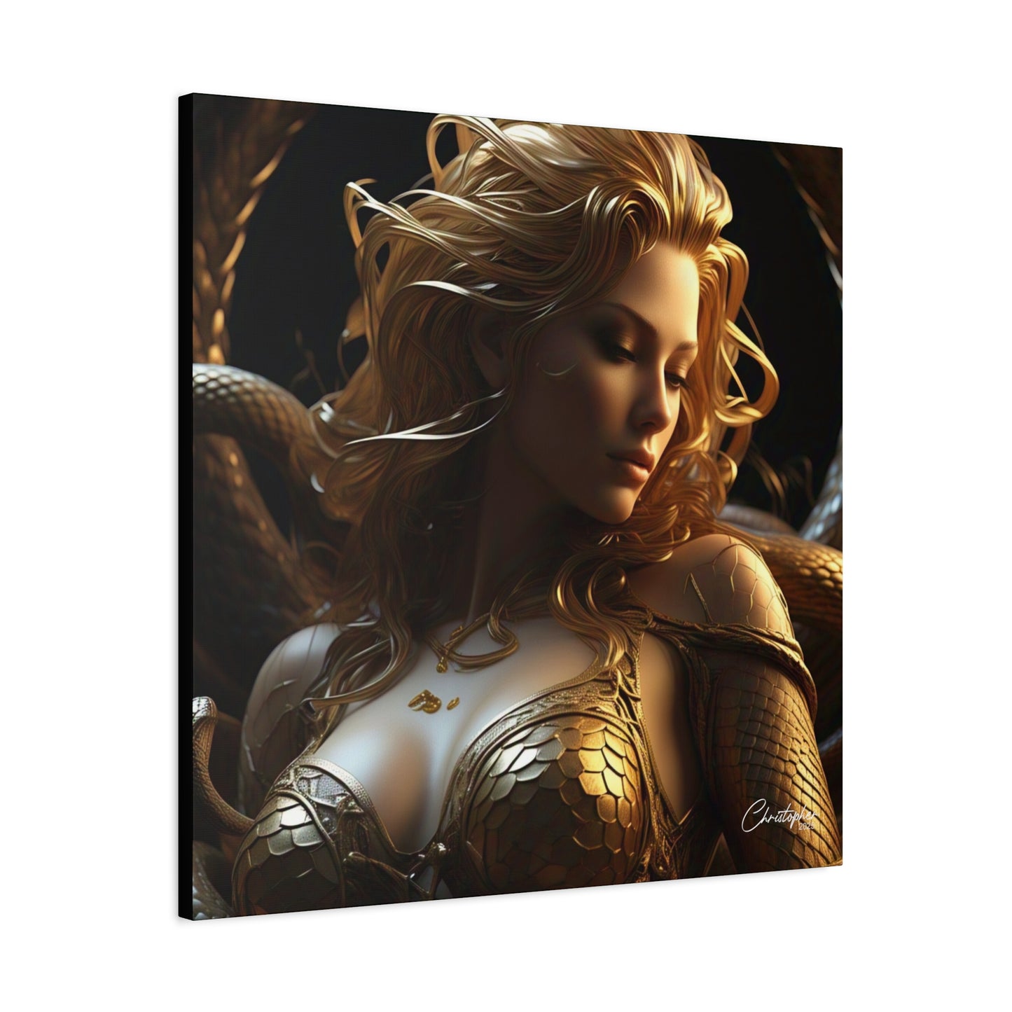 Fantasy Art Canvas Print - Serpent Goddess Home Decor