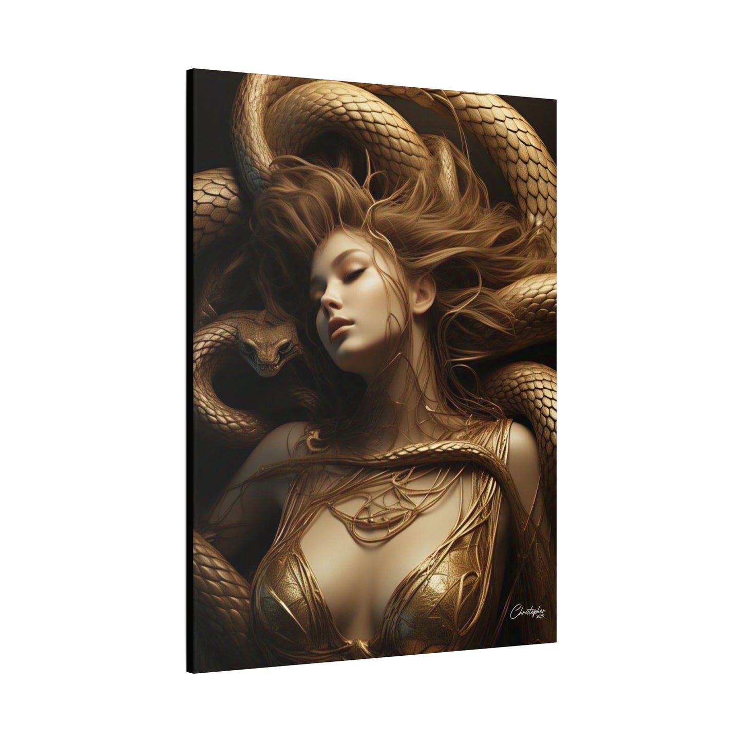 Goddess of Serpents Canvas Art - Stretched Matte Wall Decor