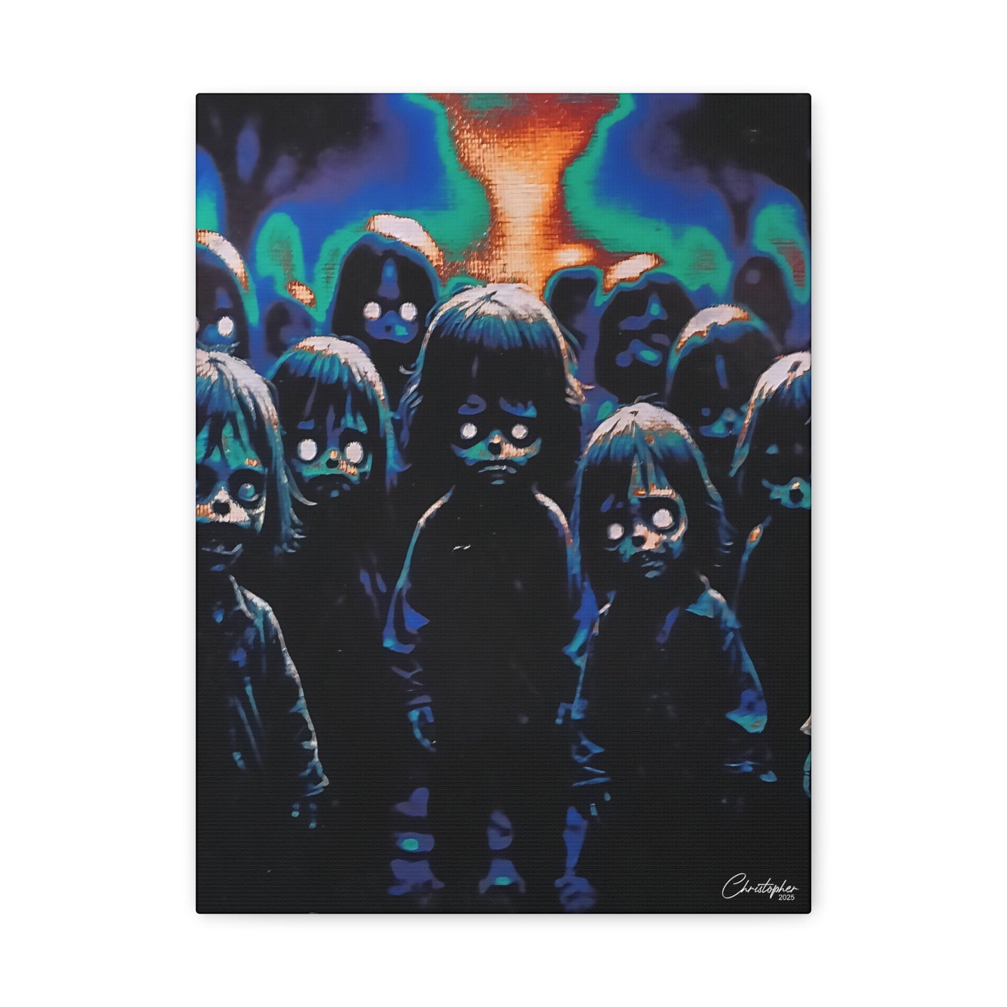 Original Laser Engraved Art, Full Wrapped Edges, Matte Canvas, Stretched, 1.25"