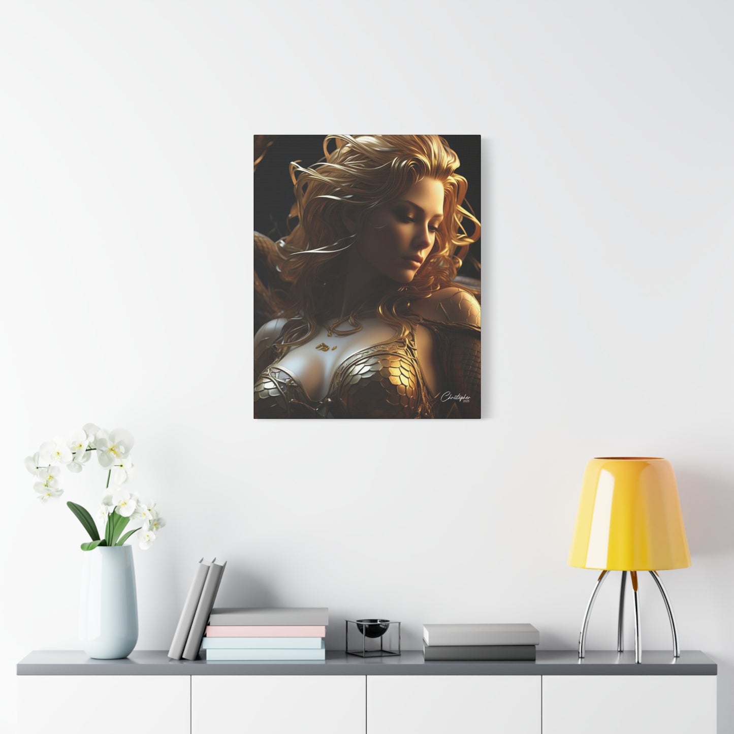Fantasy Art Canvas Print - Serpent Goddess Home Decor