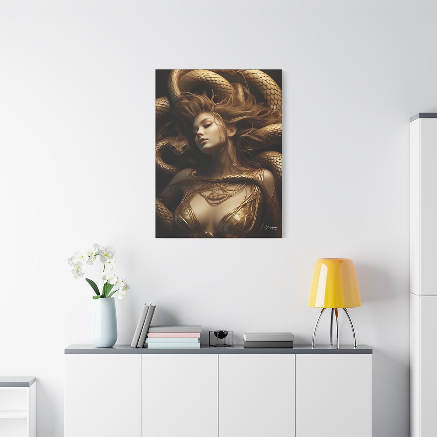 Goddess of Serpents Canvas Art - Stretched Matte Wall Decor