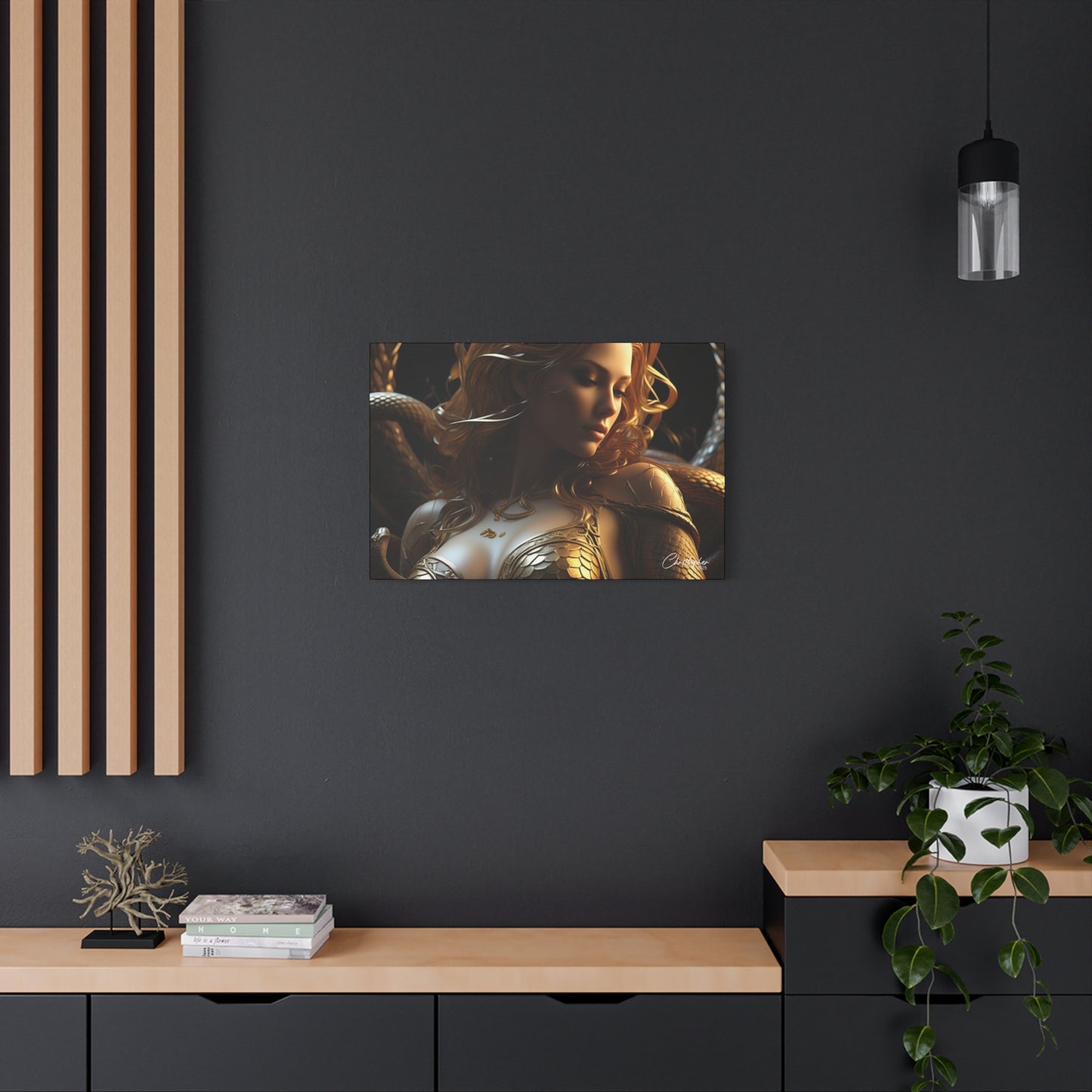 Fantasy Art Canvas Print - Serpent Goddess Home Decor