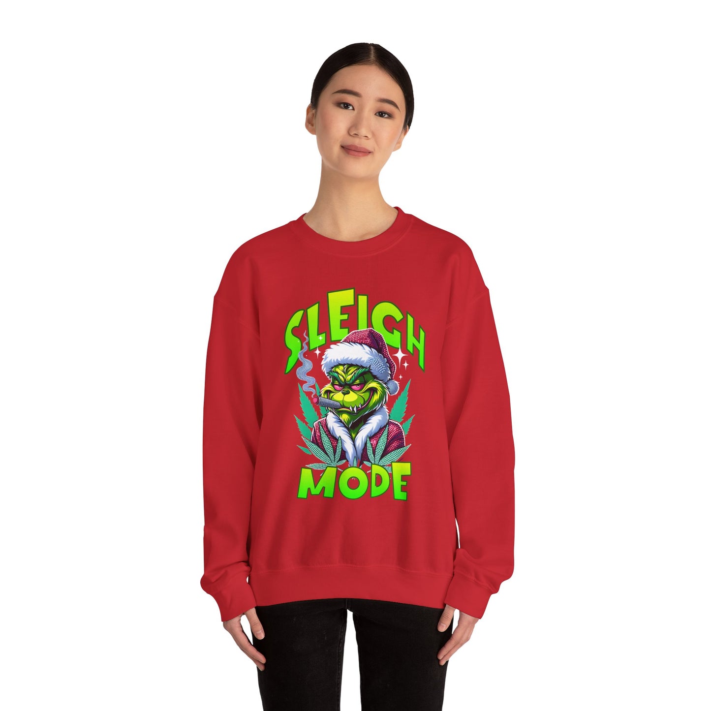 Sweatshirt — "Sleigh Mode" Grinch Holiday Crewneck