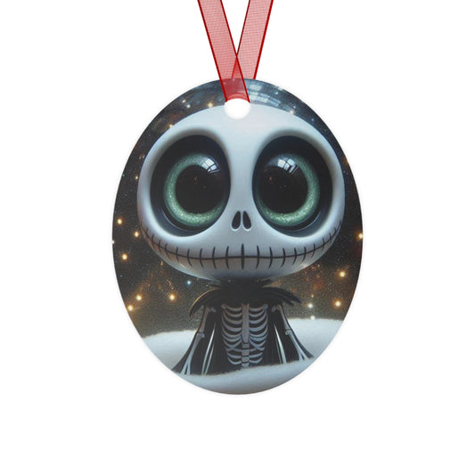 Cute Skeleton Bell Metal Ornament — Spooky Holiday Decoration