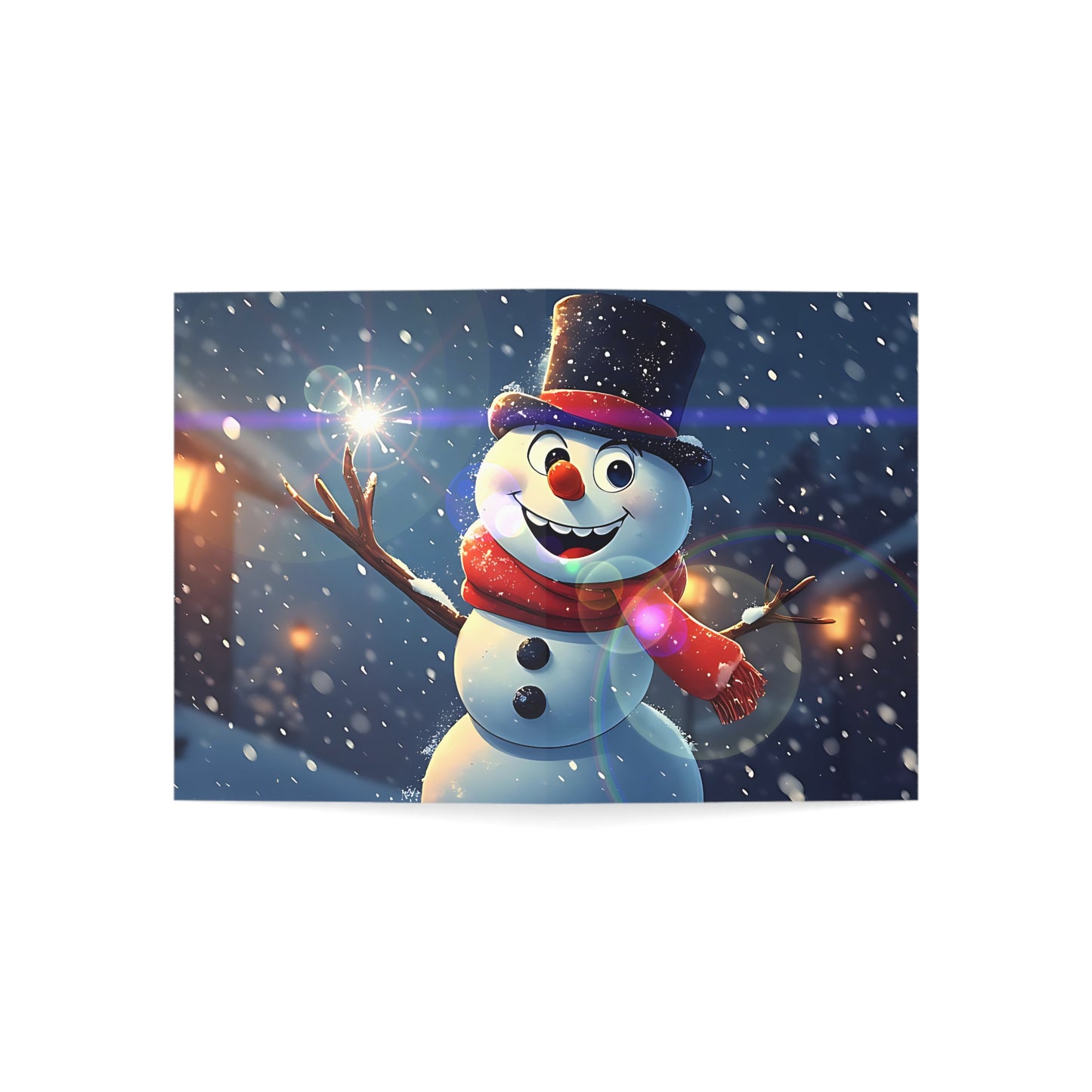 Festive Snowman (Christmas Selfies) Greeting Cards (1, 10, 30, 50pcs) - Whimsical Winter Celebrations