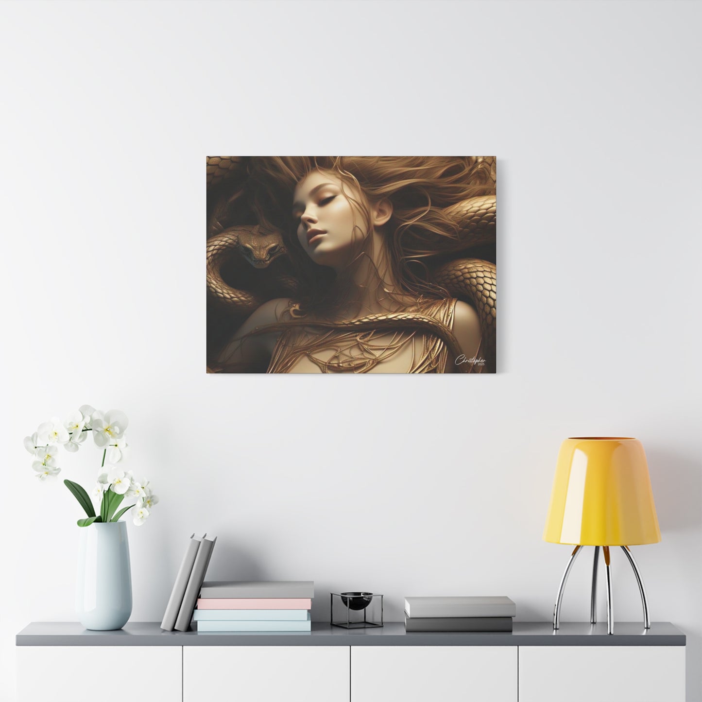 Goddess of Serpents Canvas Art - Stretched Matte Wall Decor