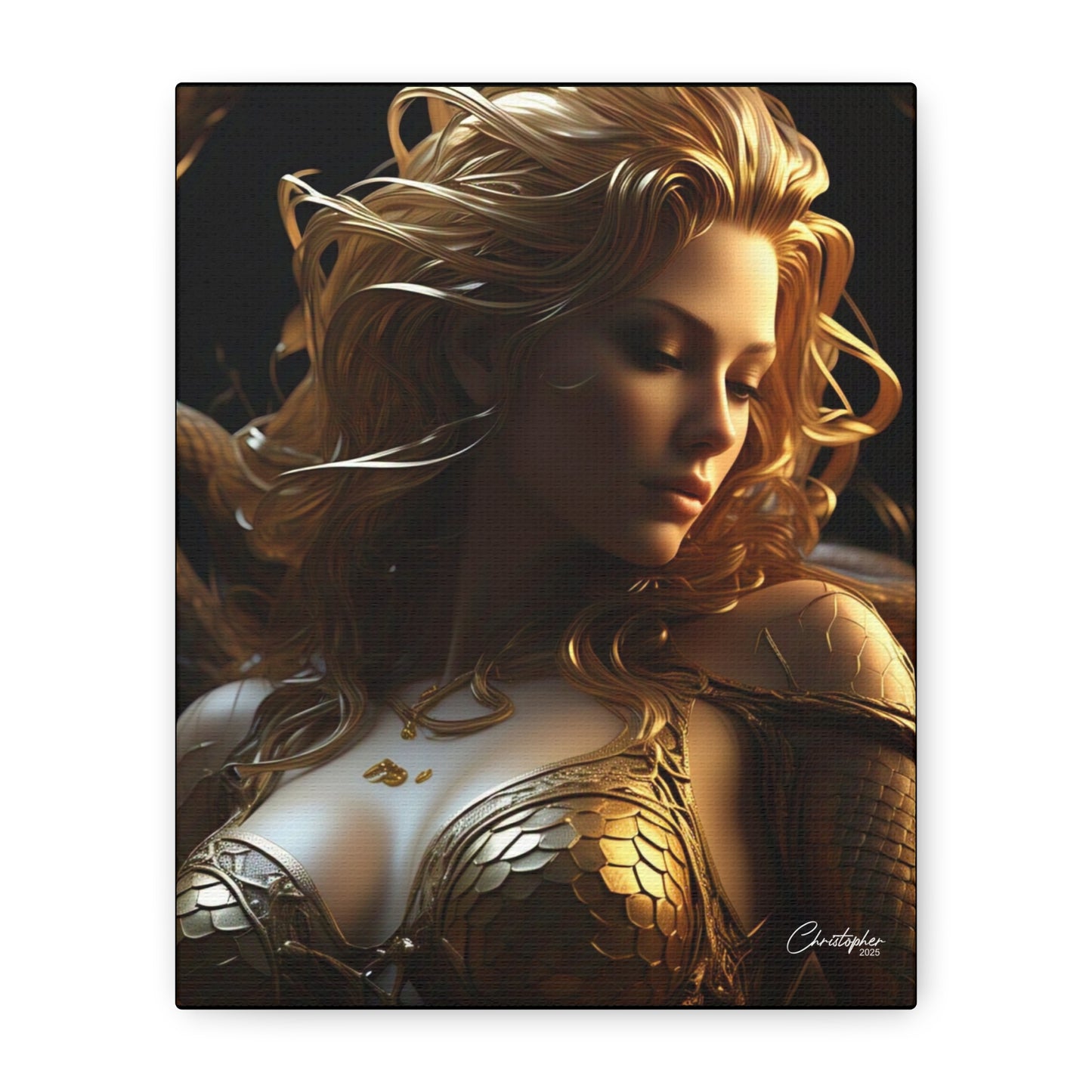 Fantasy Art Canvas Print - Serpent Goddess Home Decor