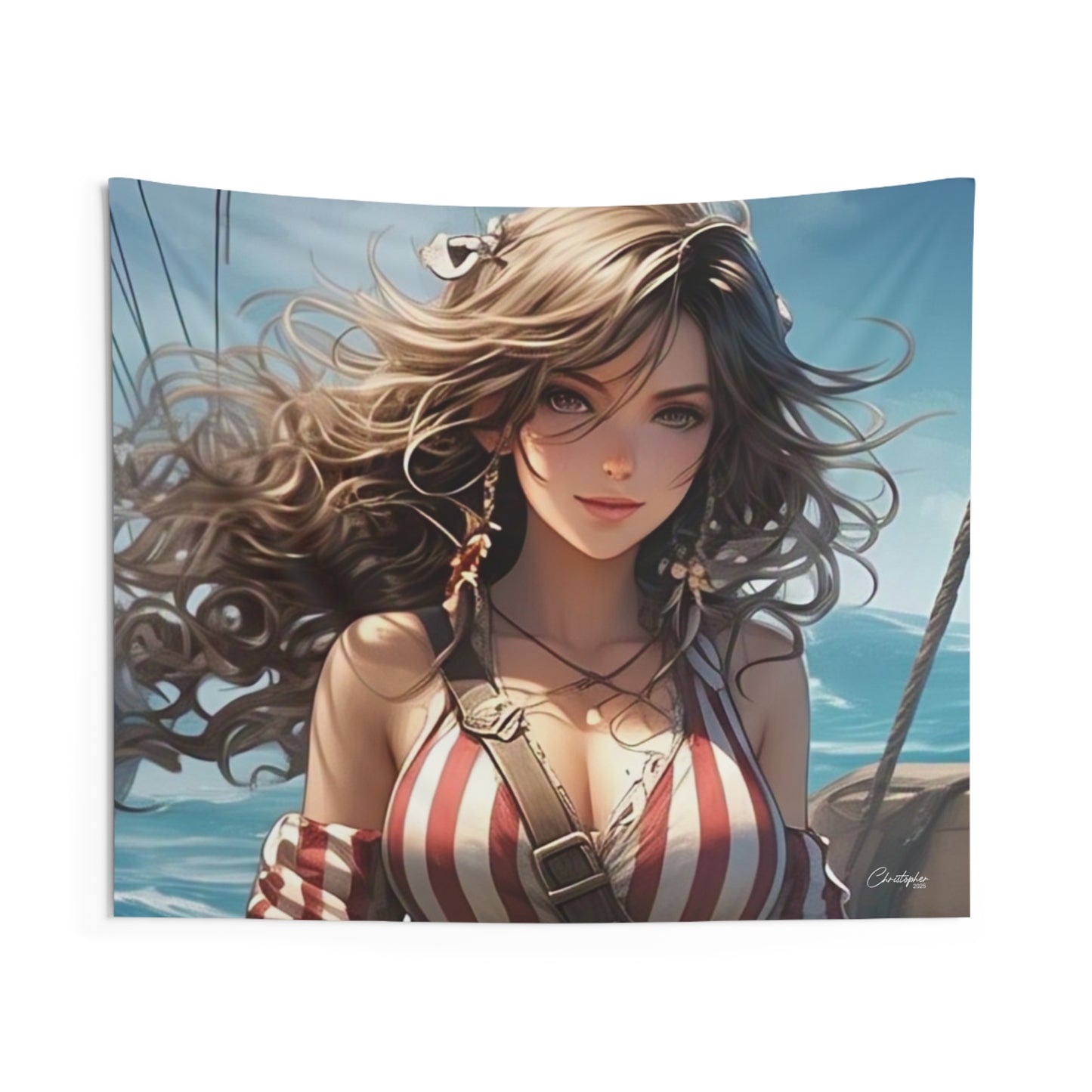 Pirate-Themed Wall Tapestry, Boho Home Decor, Bedroom Wall Art, Nautical Decor, Perfect for Pirate Lovers, Gift for Maritime Enthusiasts