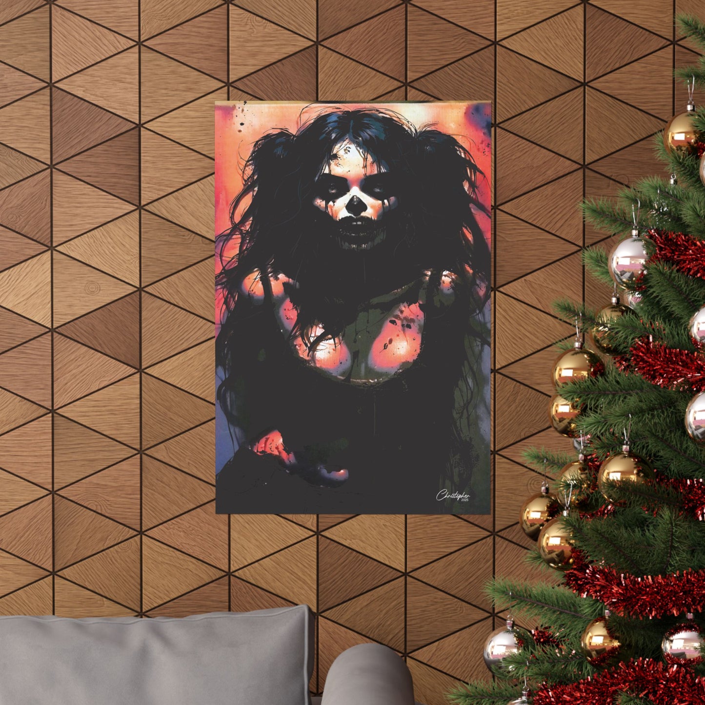 Laser Engraved Original Art Gothic Wall Art Poster, Edgy Home Decor, Alternative Aesthetic Prints, Halloween Decor, Unique Gift Idea