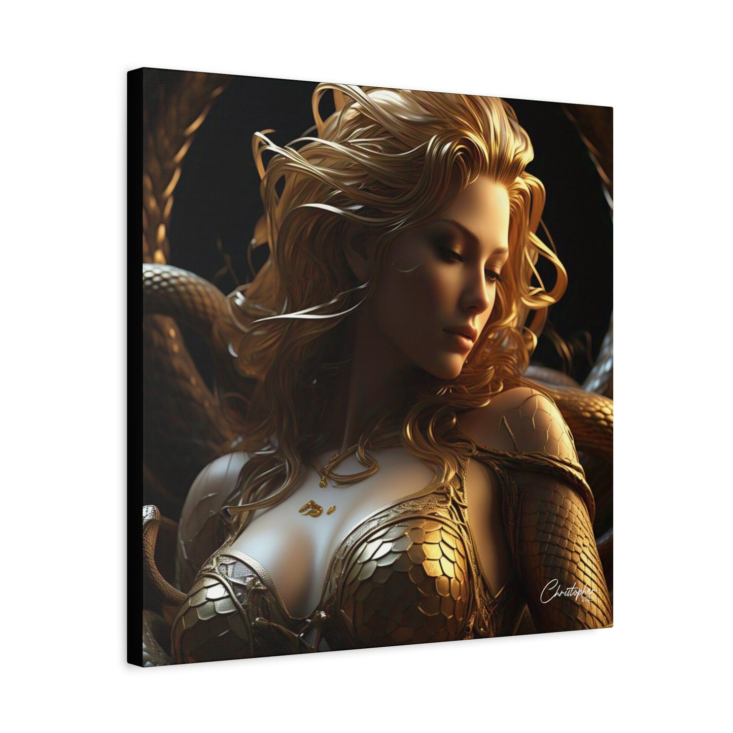 Fantasy Art Canvas Print - Serpent Goddess Home Decor
