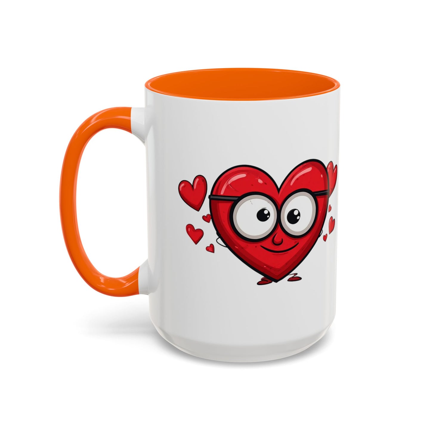 Cute Cartoon Heart Coffee Mug — Valentine Love Accent Mug (11/15oz)