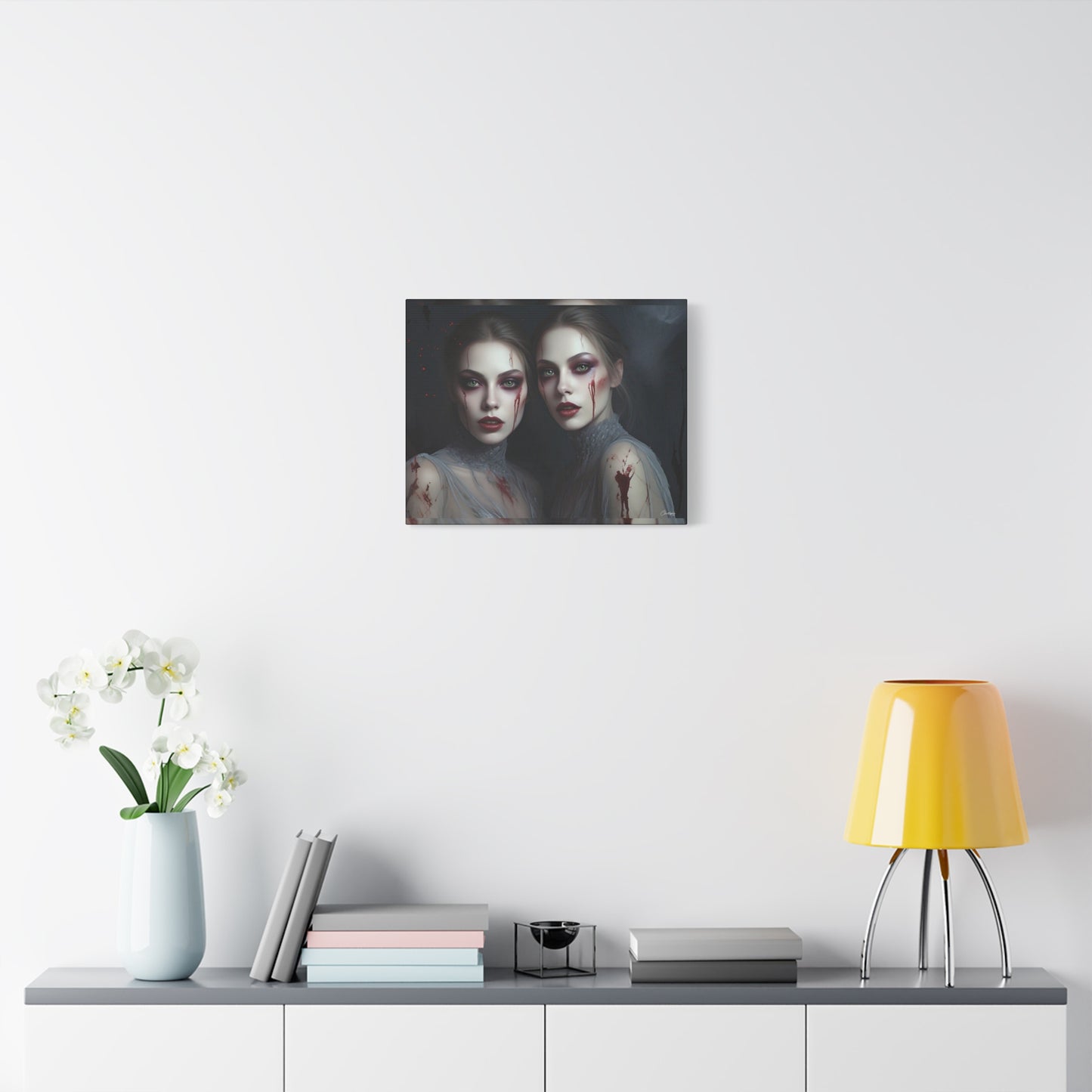 Spooky Art Canvas Print, Matte Canvas, Stretched Wall Decor, Gothic Home Decor, Halloween Art, Unique Gift